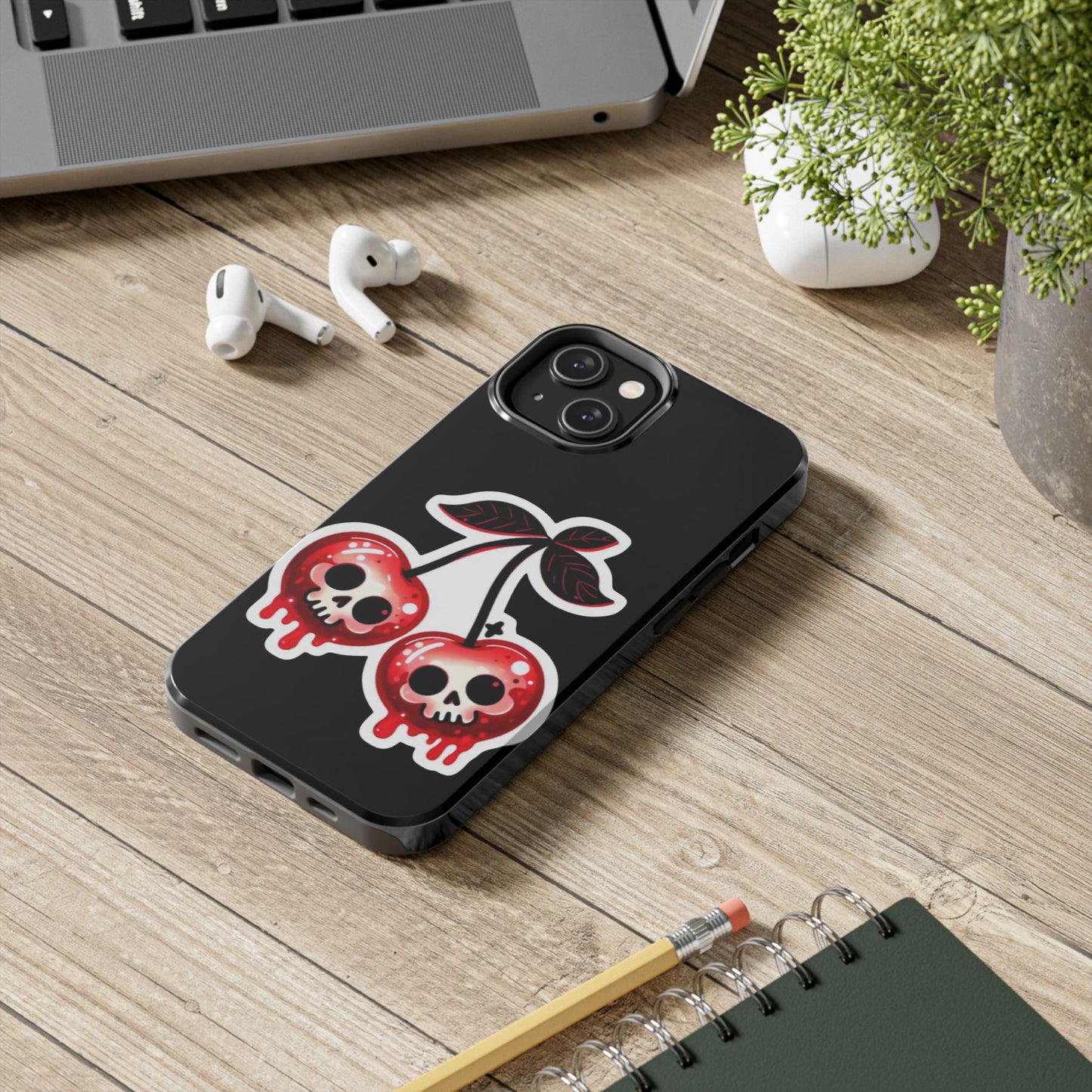 Tough Phone Case — Dripping Skull Cherries Graphic