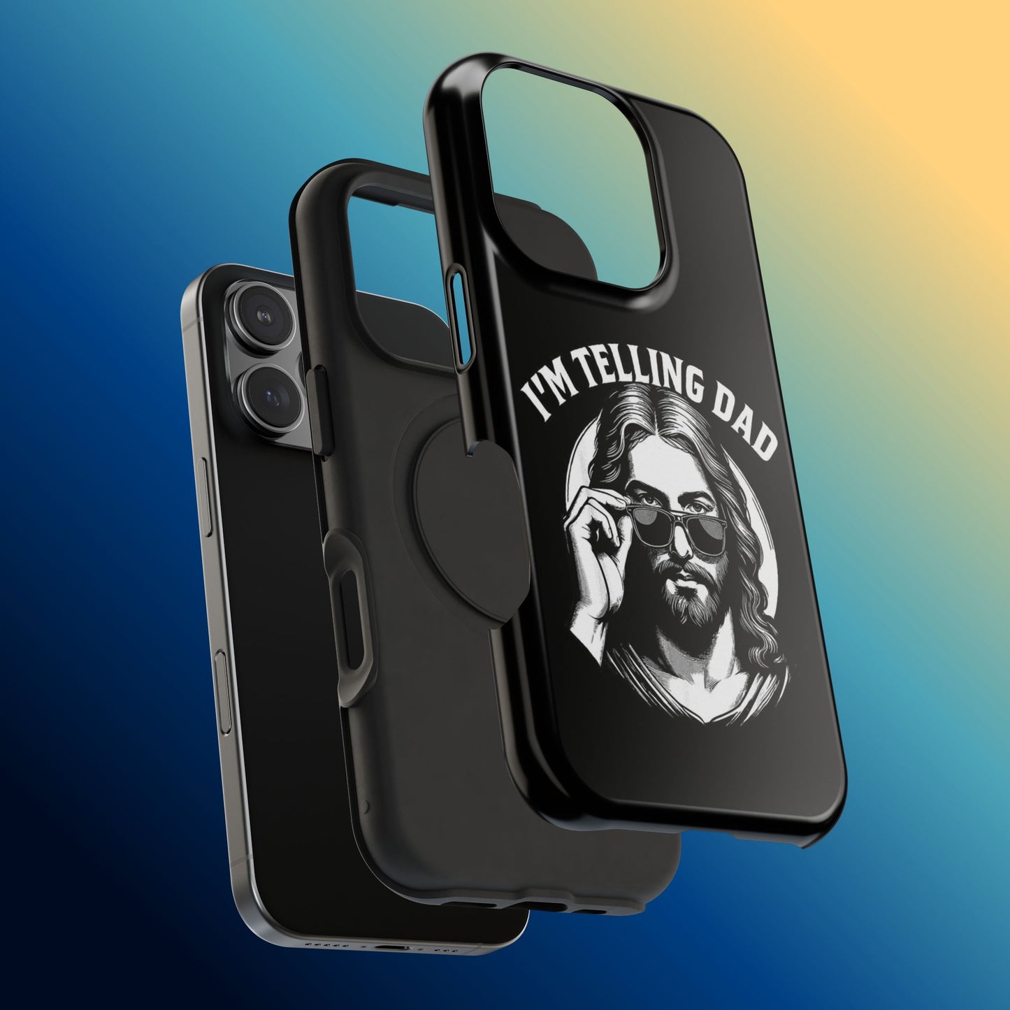 Phone Case — “I’m Telling Dad” Retro Jesus Graphic Impact-Resistant Case