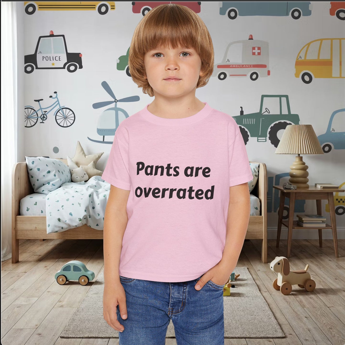 Toddler T‑Shirt "Pants Are Overrated" — Funny Baby Shirt, Cozy Playtime Tee