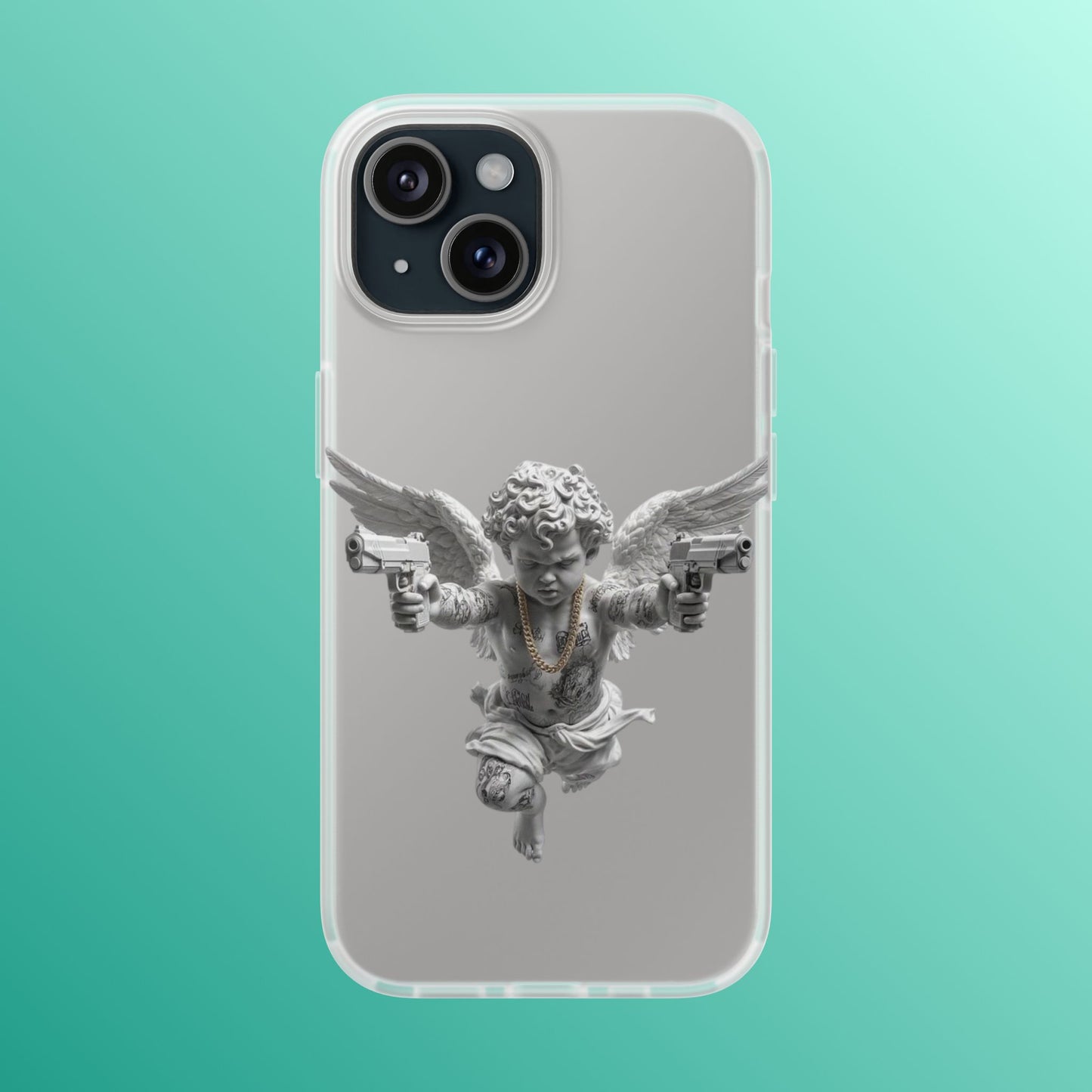 Cherub with Guns Phone Case — Edgy Angel iPhone Case