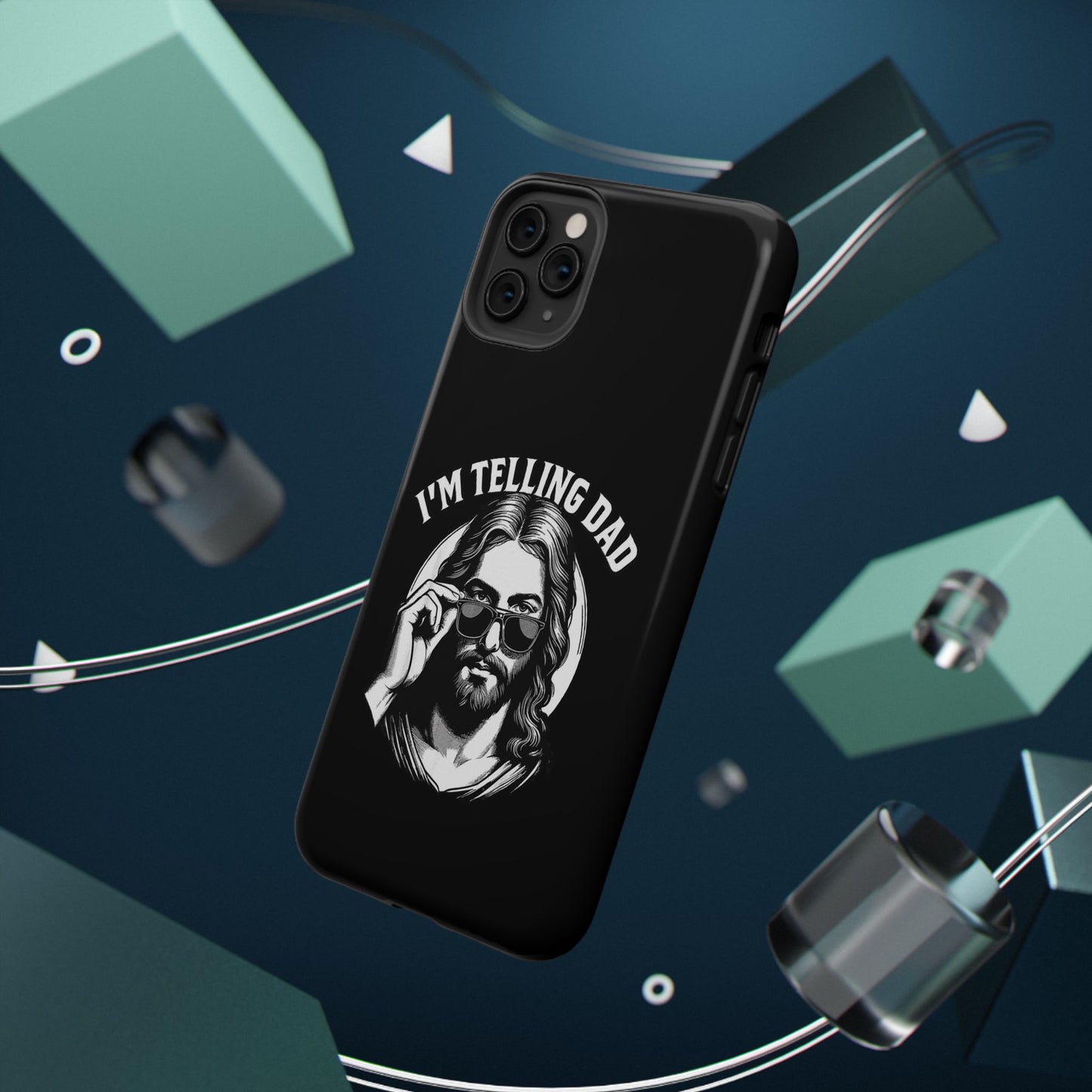 Phone Case — “I’m Telling Dad” Retro Jesus Graphic Impact-Resistant Case