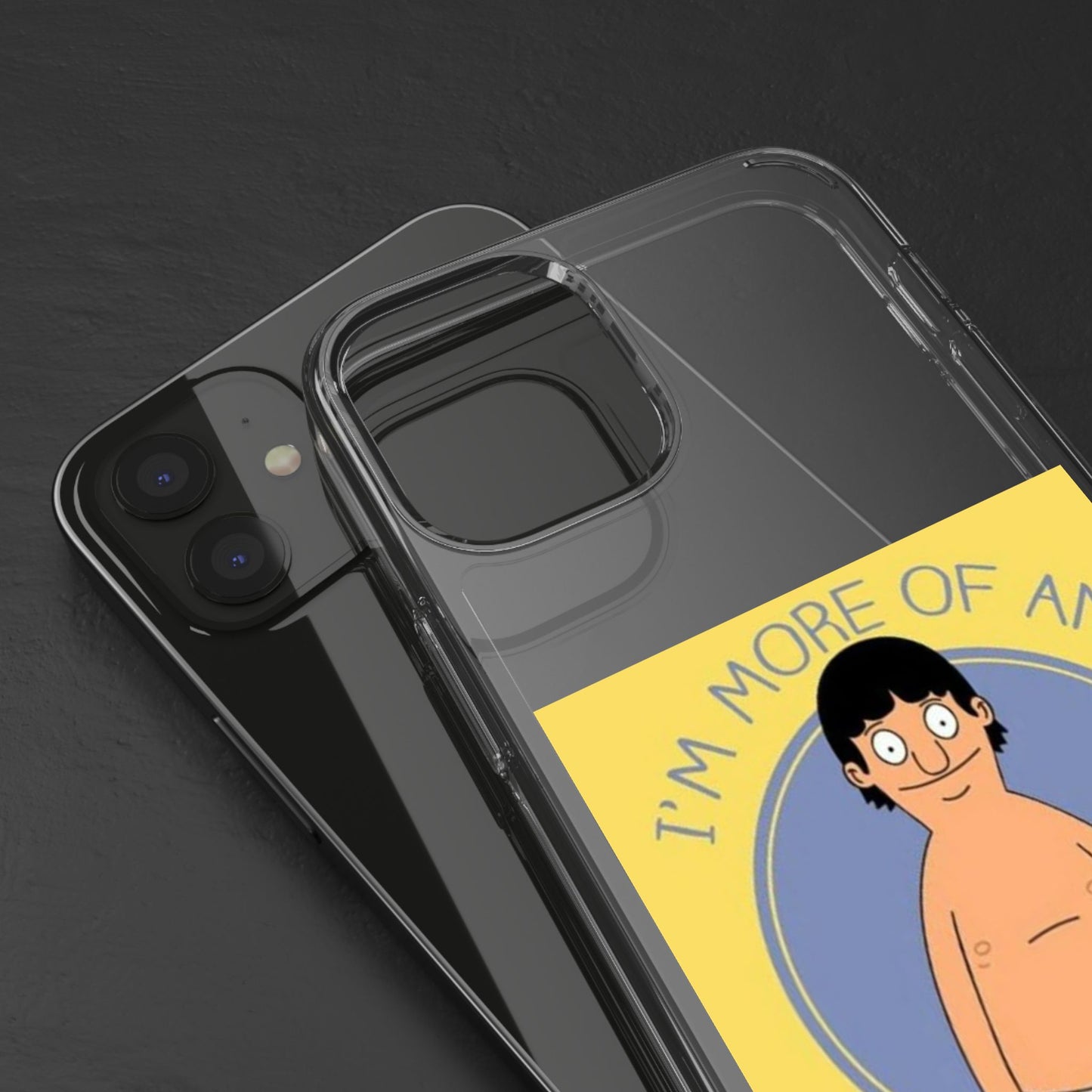Clear Phone Case — "I'm More of an Indoor Kid" Cartoon Design