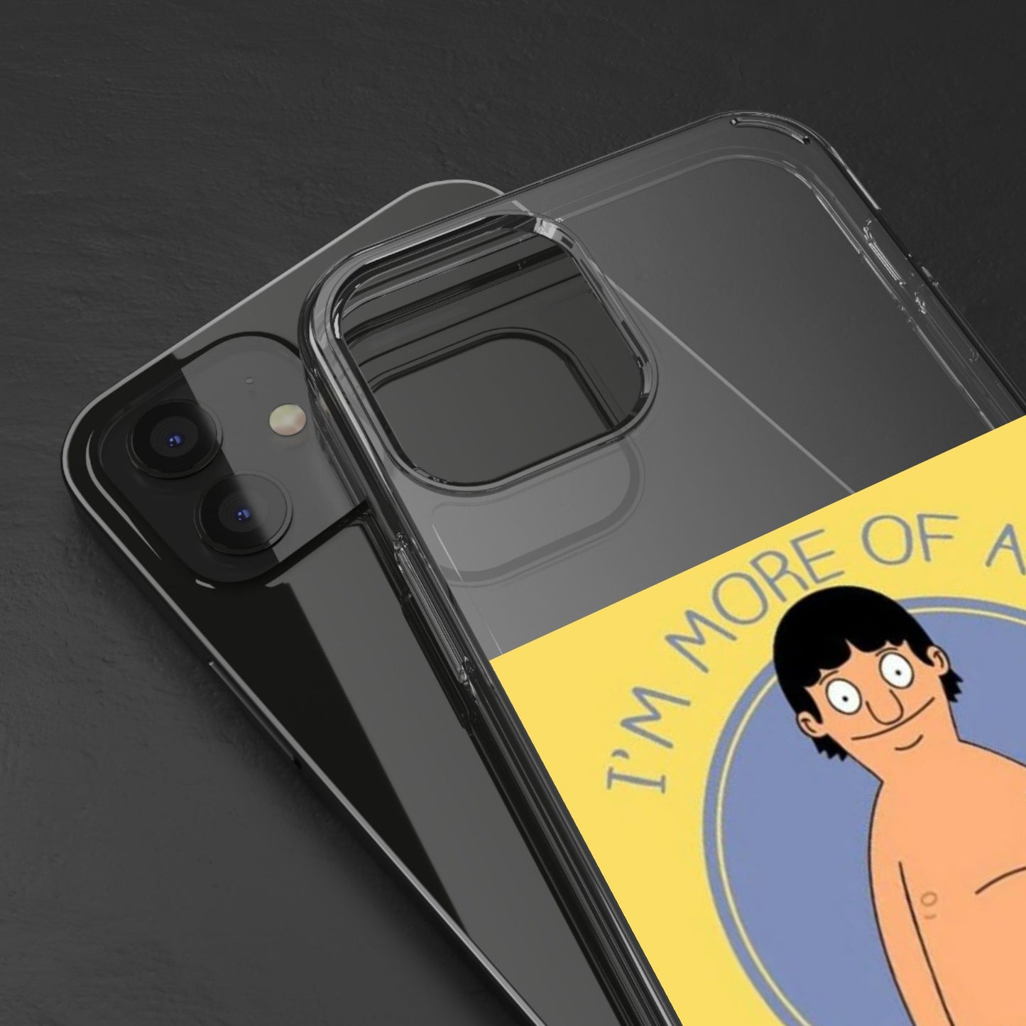 Clear Phone Case — "I'm More of an Indoor Kid" Cartoon Design
