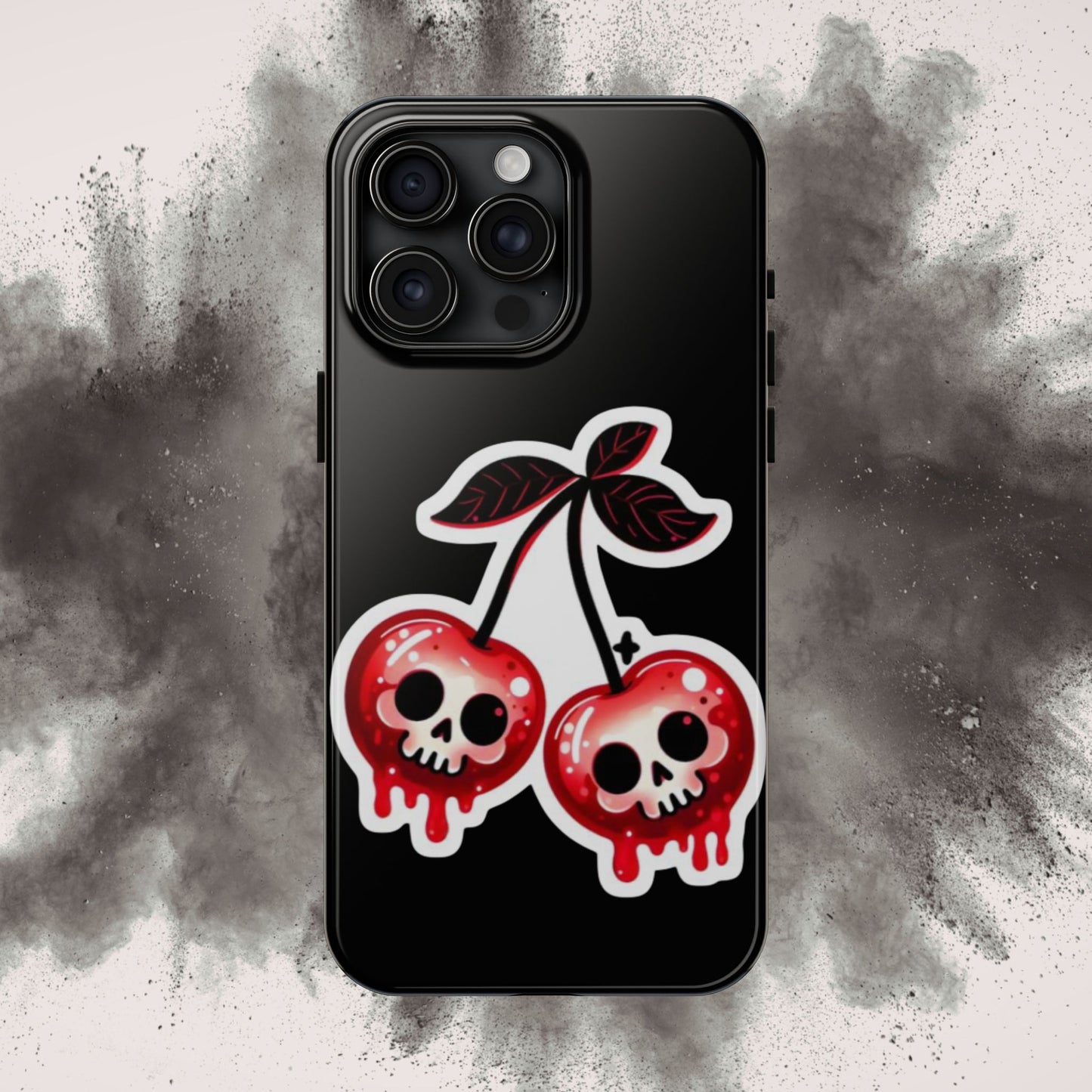 Tough Phone Case — Dripping Skull Cherries Graphic