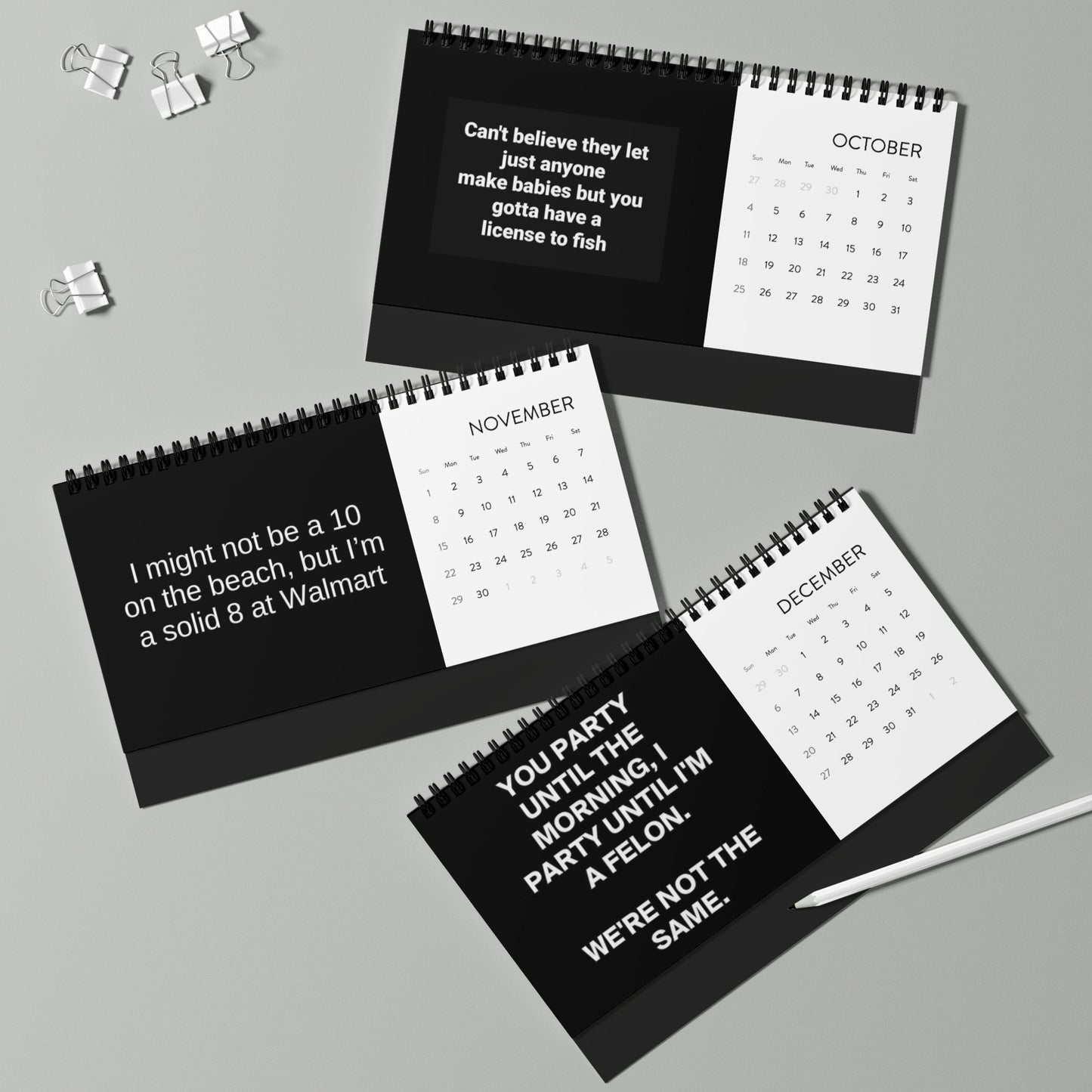 Funny quotes from rehab Desk Calendar 2026 — Humorous Quote Desktop Calendar