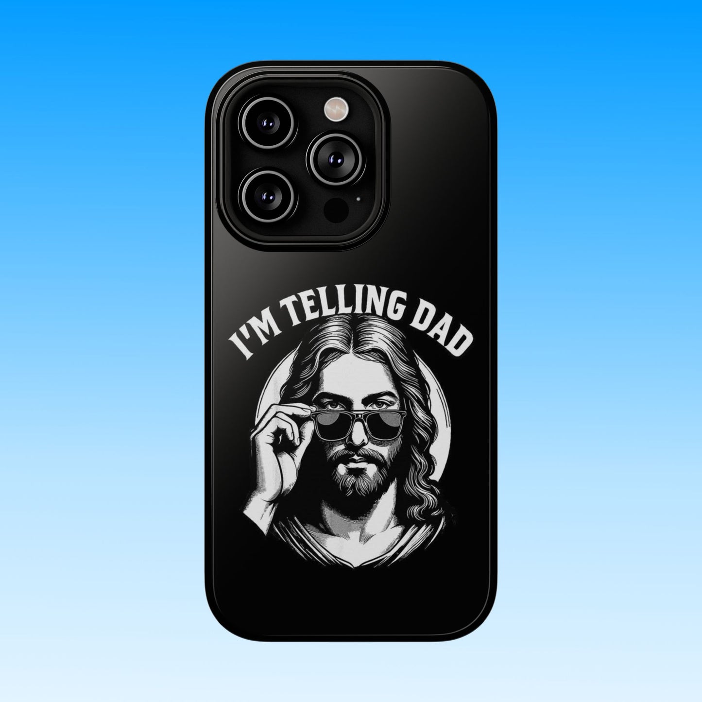Phone Case — “I’m Telling Dad” Retro Jesus Graphic Impact-Resistant Case