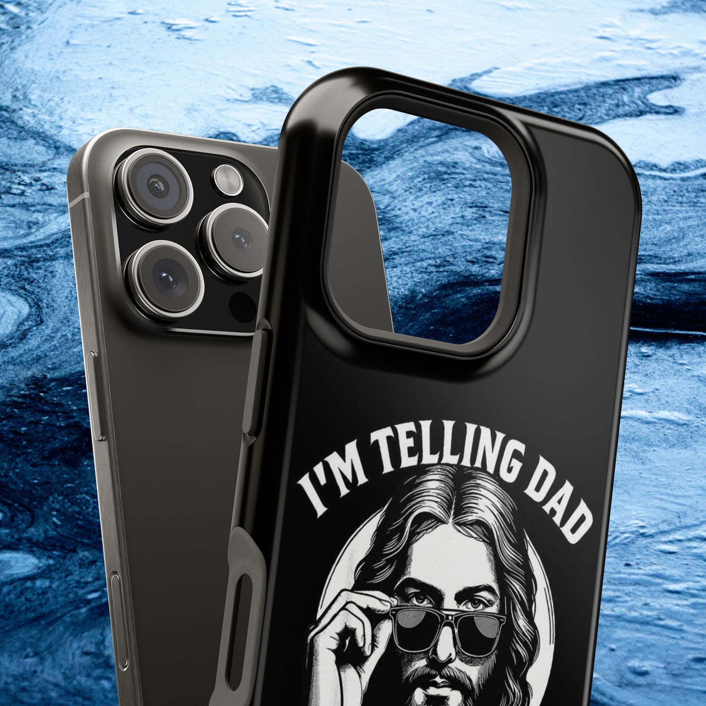 Phone Case — “I’m Telling Dad” Retro Jesus Graphic Impact-Resistant Case
