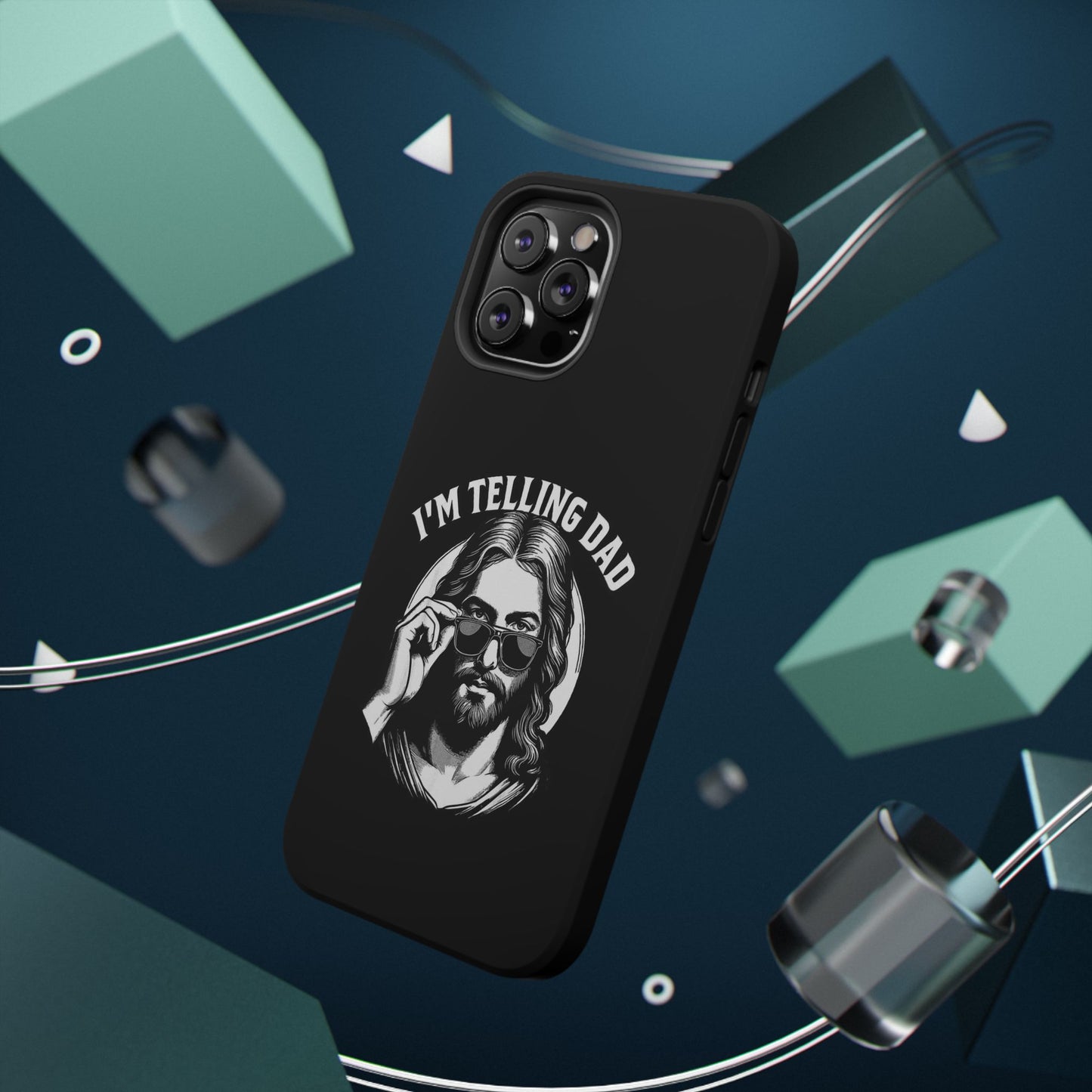 Phone Case — “I’m Telling Dad” Retro Jesus Graphic Impact-Resistant Case