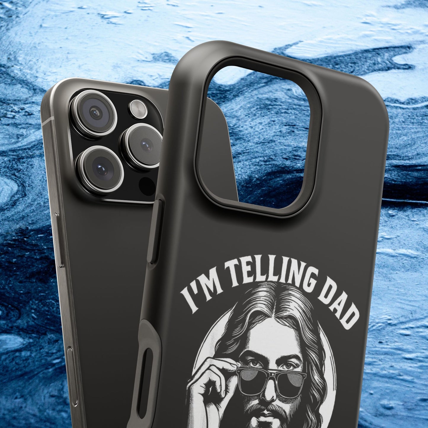 Phone Case — “I’m Telling Dad” Retro Jesus Graphic Impact-Resistant Case