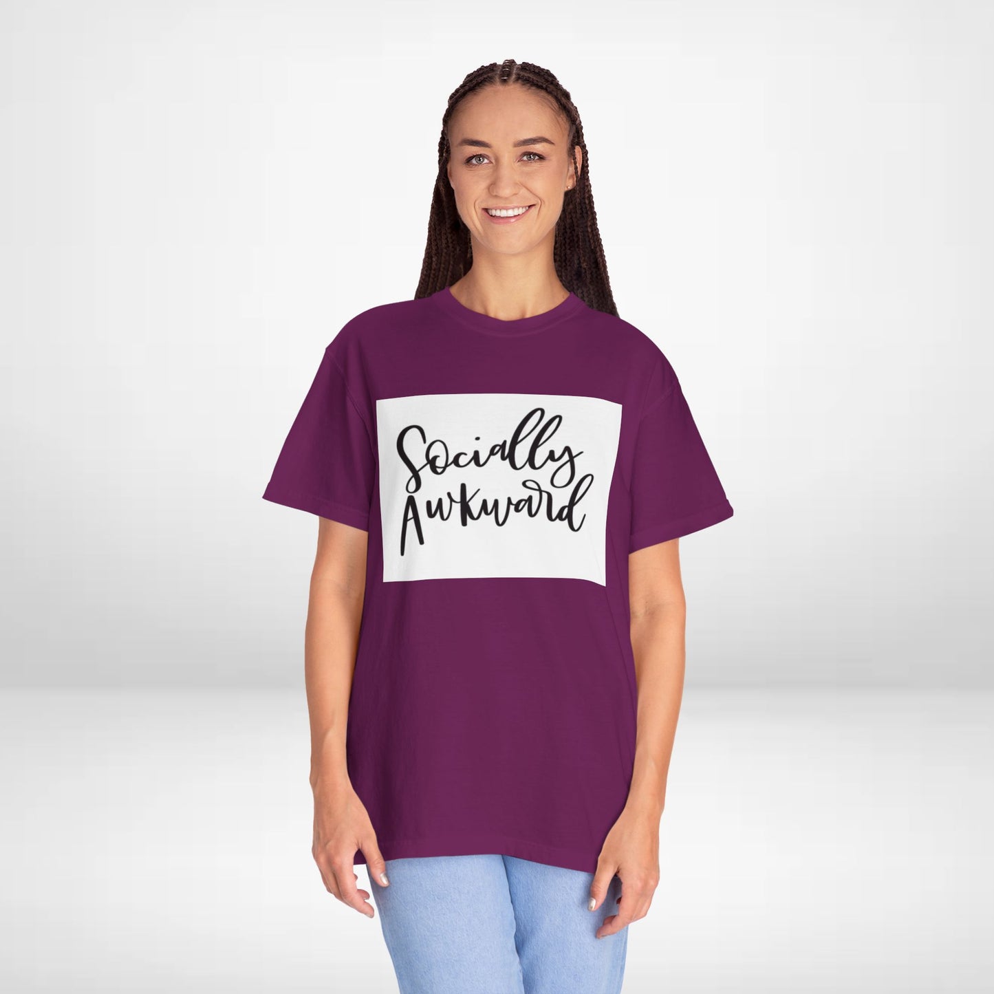 Socially Awkward Unisex Tee, Casual Wear, Gift for Introverts, Funny Shirt, Trendy Fashion