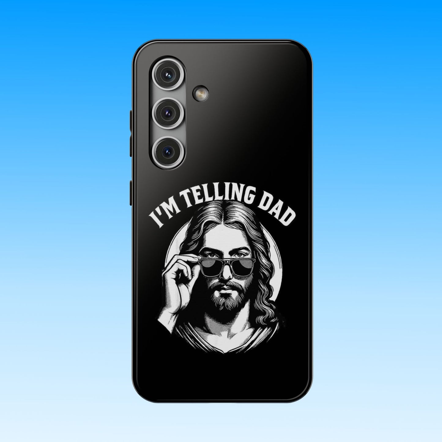 Phone Case — “I’m Telling Dad” Retro Jesus Graphic Impact-Resistant Case