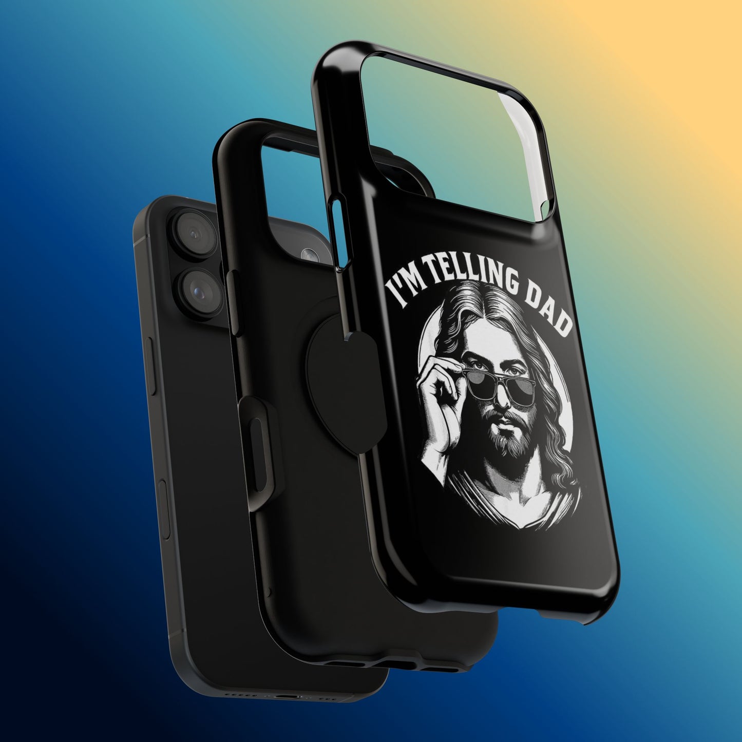 Phone Case — “I’m Telling Dad” Retro Jesus Graphic Impact-Resistant Case
