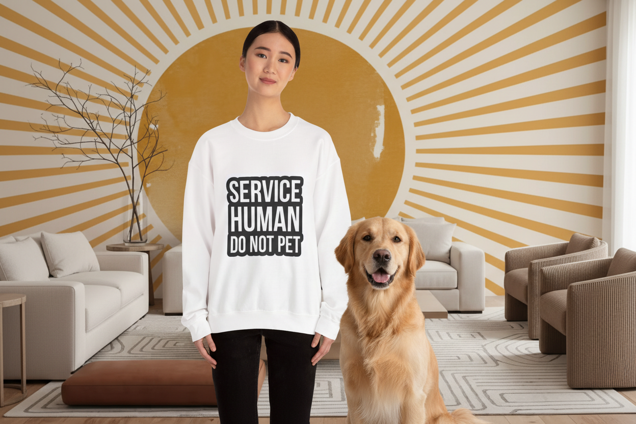 "Service Human Do Not Pet" Crewneck Sweatshirt