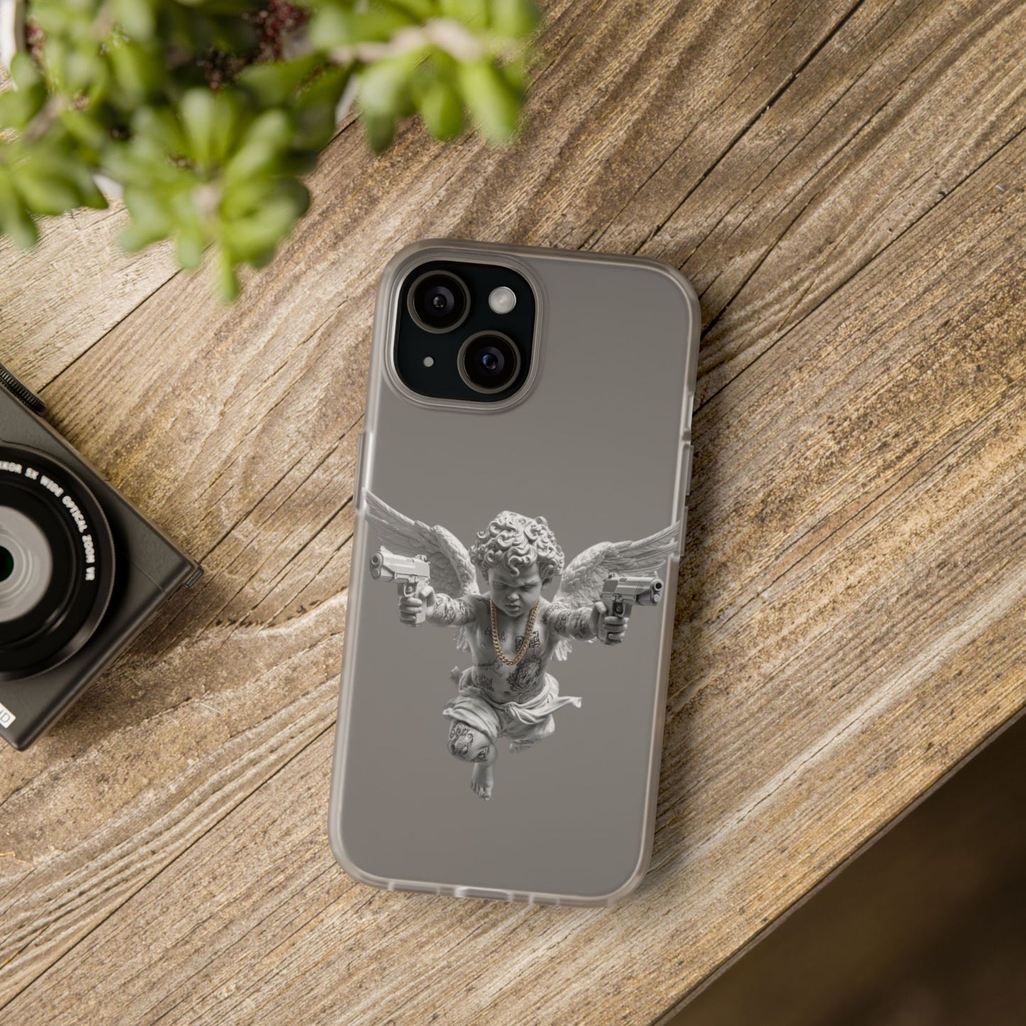 Cherub with Guns Phone Case — Edgy Angel iPhone Case