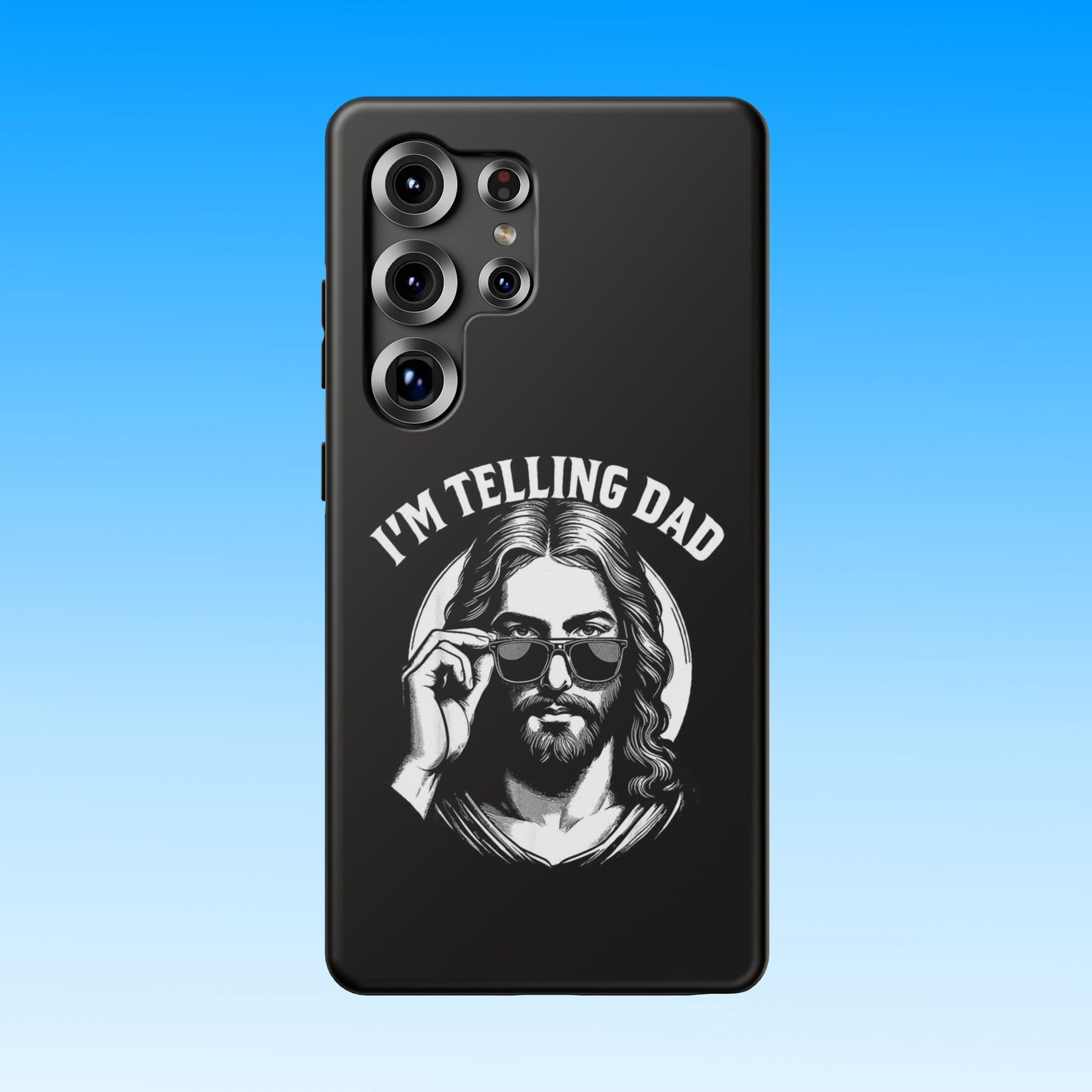 Phone Case — “I’m Telling Dad” Retro Jesus Graphic Impact-Resistant Case