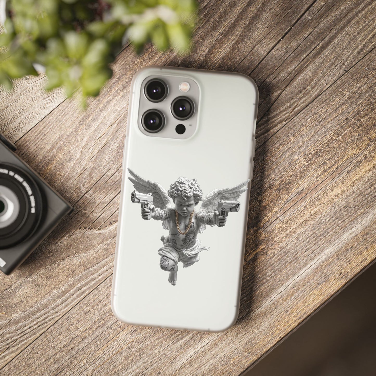 Cherub with Guns Phone Case — Edgy Angel iPhone Case