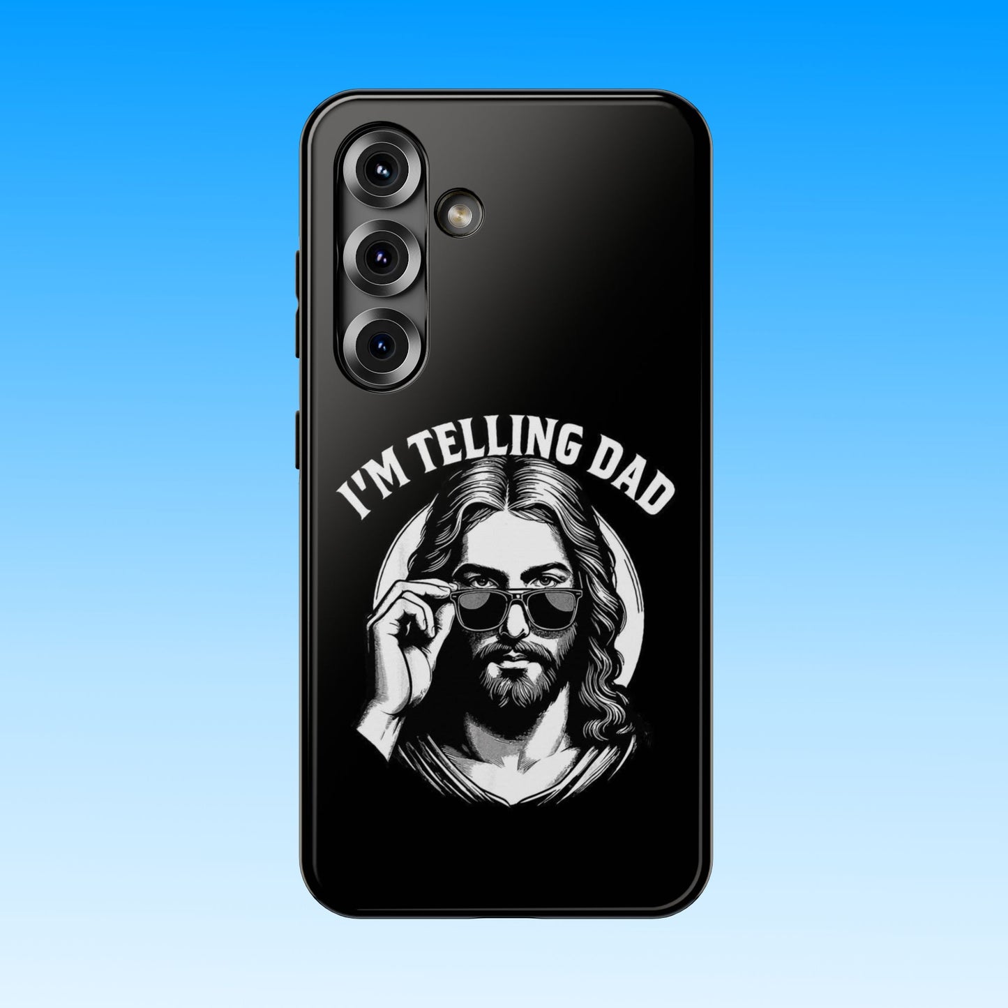 Phone Case — “I’m Telling Dad” Retro Jesus Graphic Impact-Resistant Case
