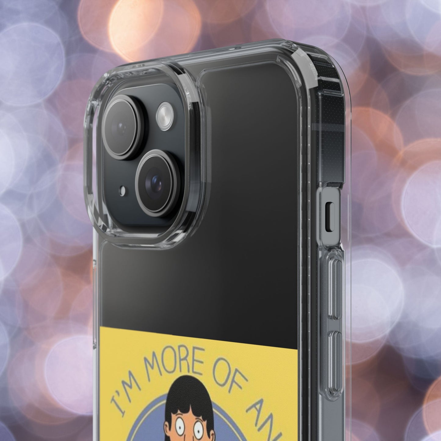 Clear Phone Case — "I'm More of an Indoor Kid" Cartoon Design