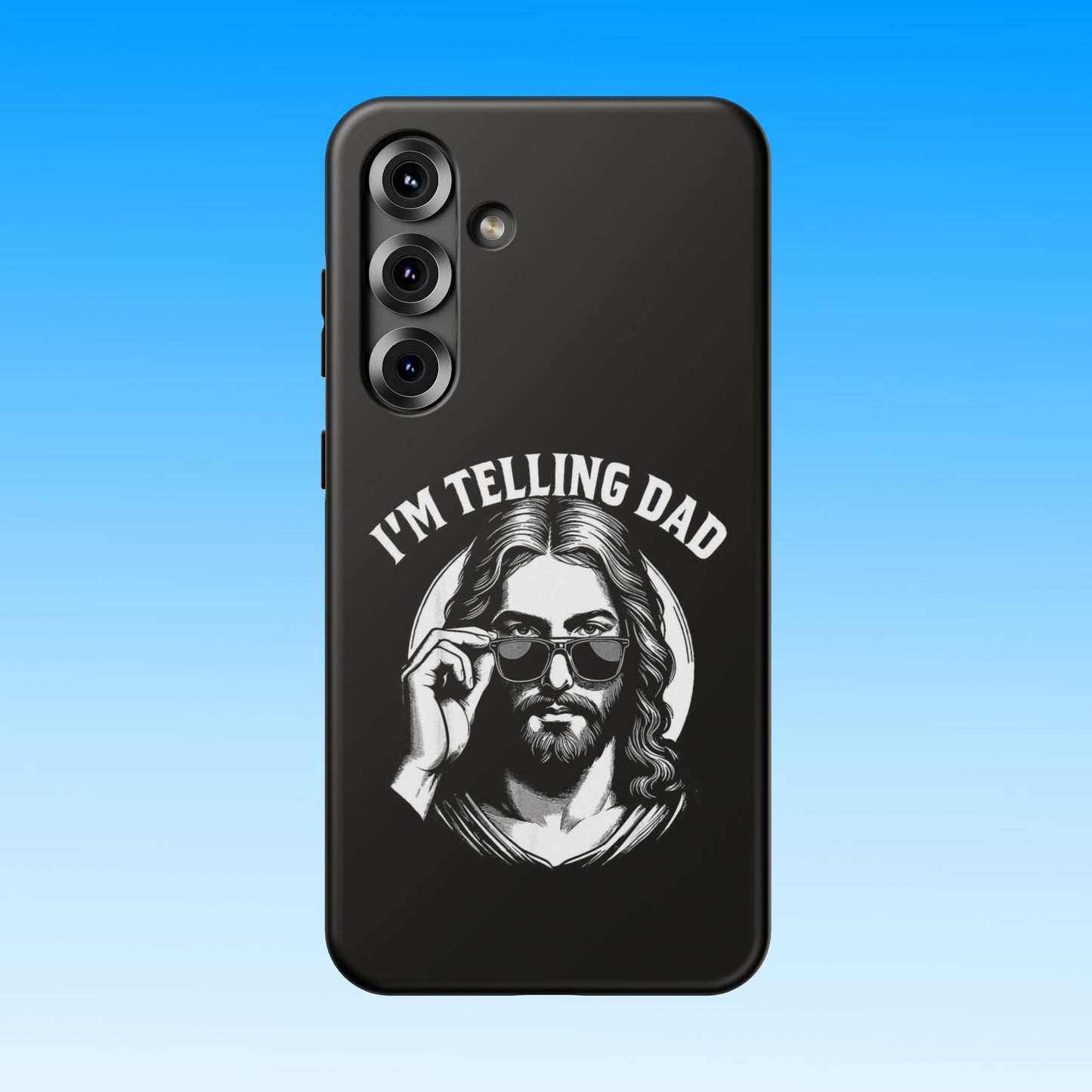Phone Case — “I’m Telling Dad” Retro Jesus Graphic Impact-Resistant Case