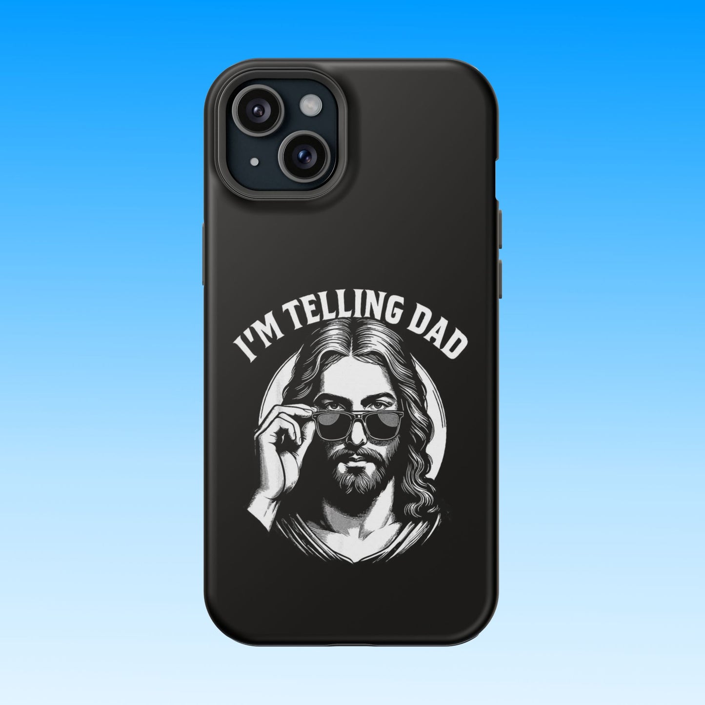 Phone Case — “I’m Telling Dad” Retro Jesus Graphic Impact-Resistant Case