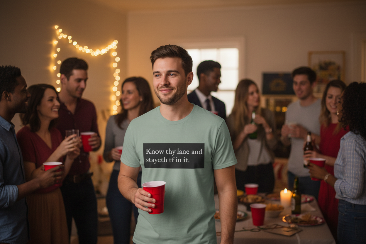 Know Thy Lane T-Shirt — 'Know thy lane and stayeth tf in it.' Graphic Tee