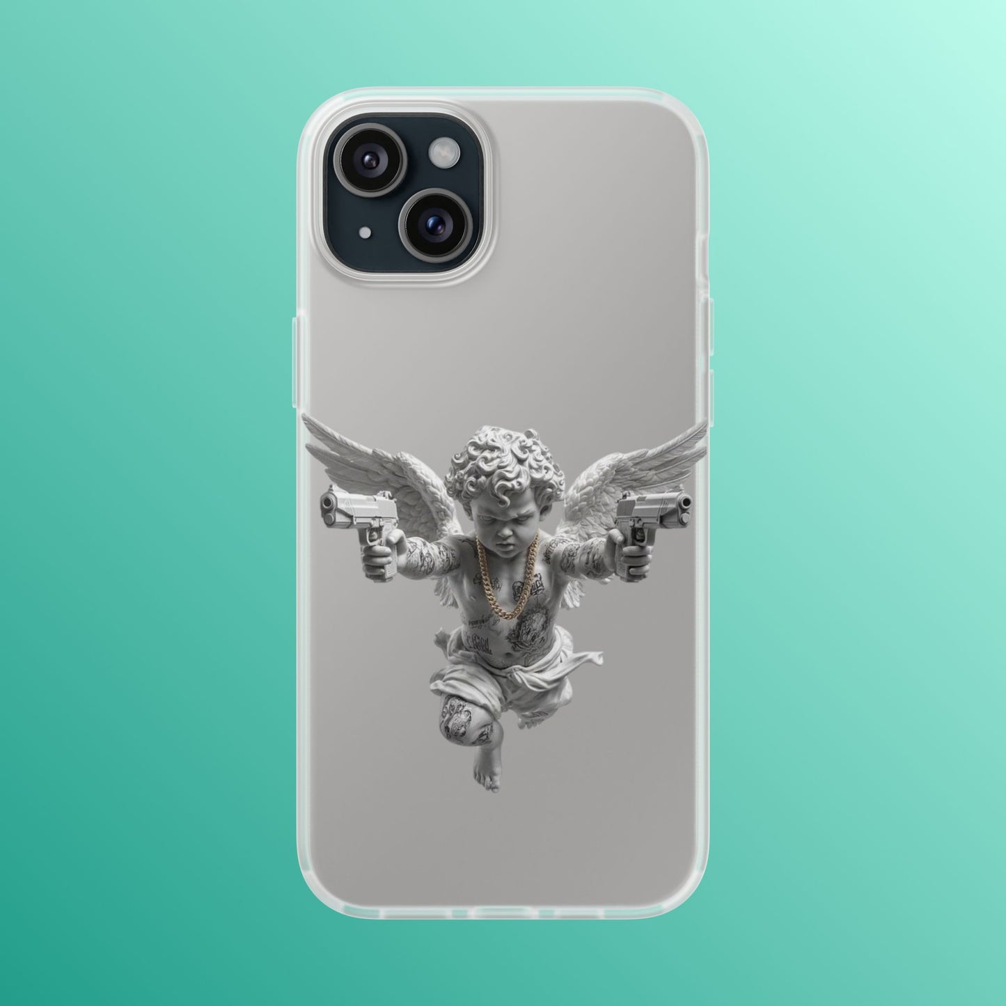 Cherub with Guns Phone Case — Edgy Angel iPhone Case