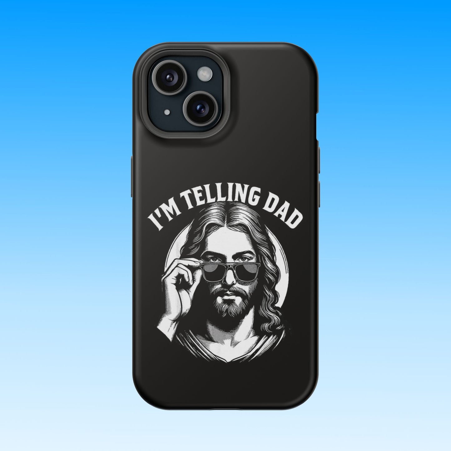 Phone Case — “I’m Telling Dad” Retro Jesus Graphic Impact-Resistant Case