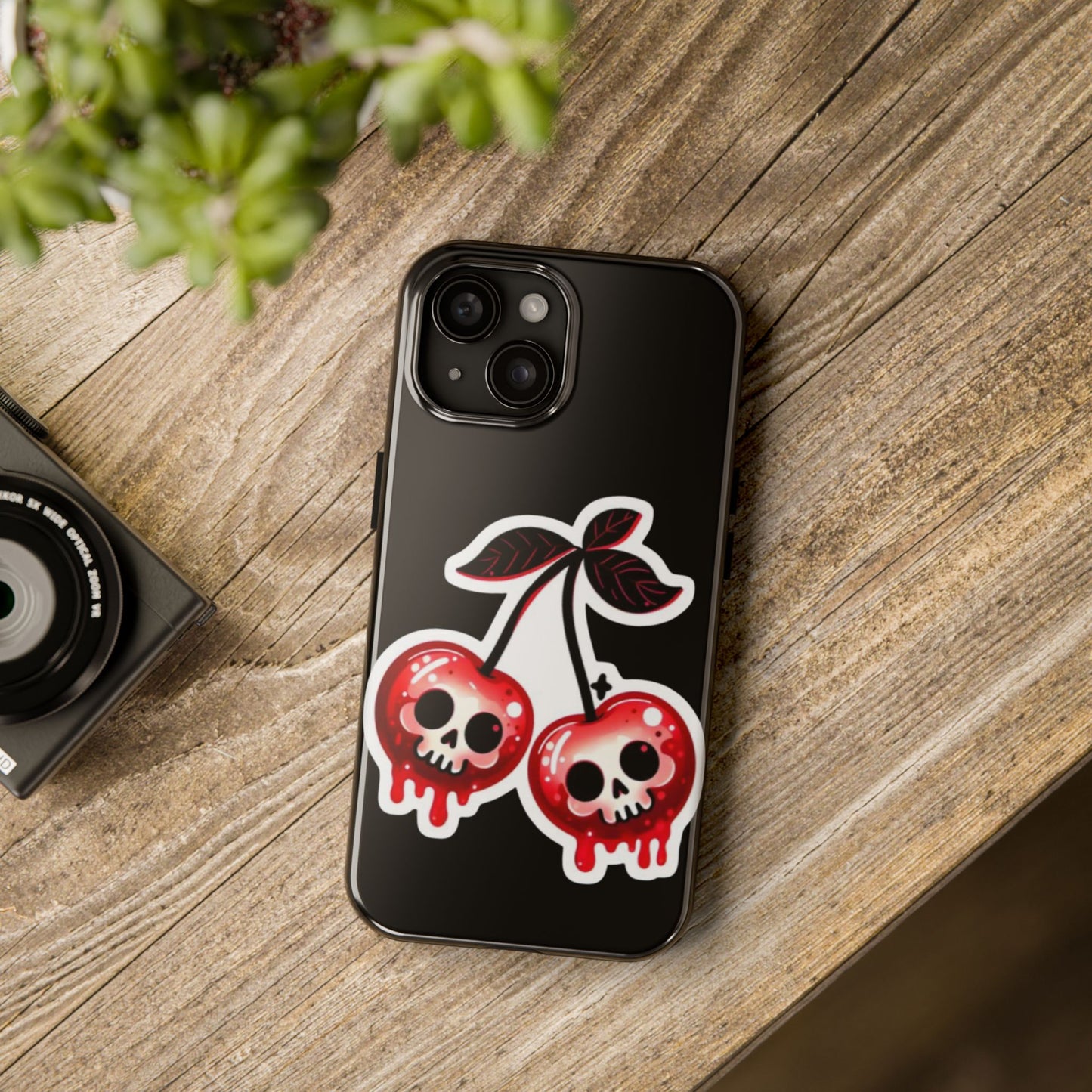 Tough Phone Case — Dripping Skull Cherries Graphic