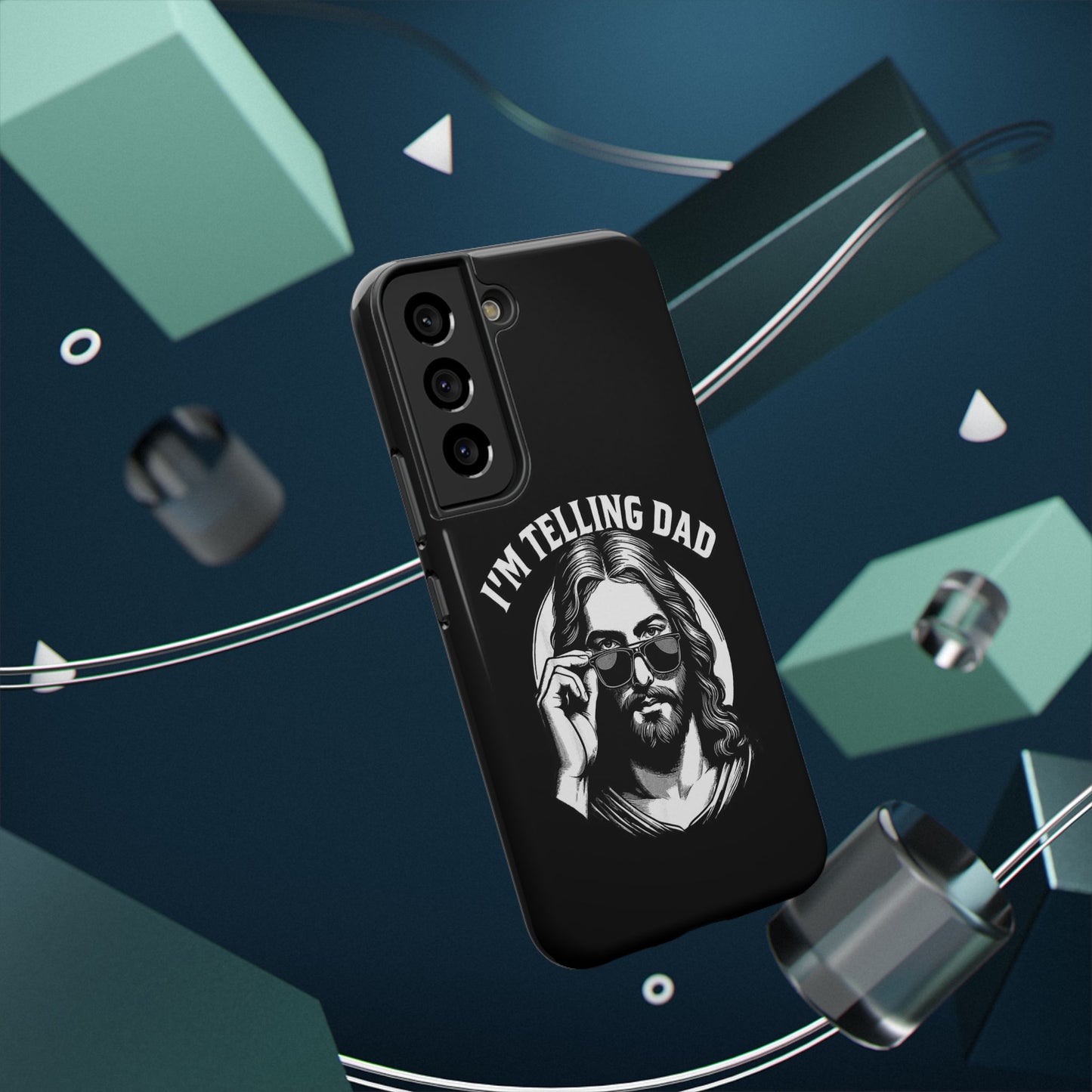 Phone Case — “I’m Telling Dad” Retro Jesus Graphic Impact-Resistant Case