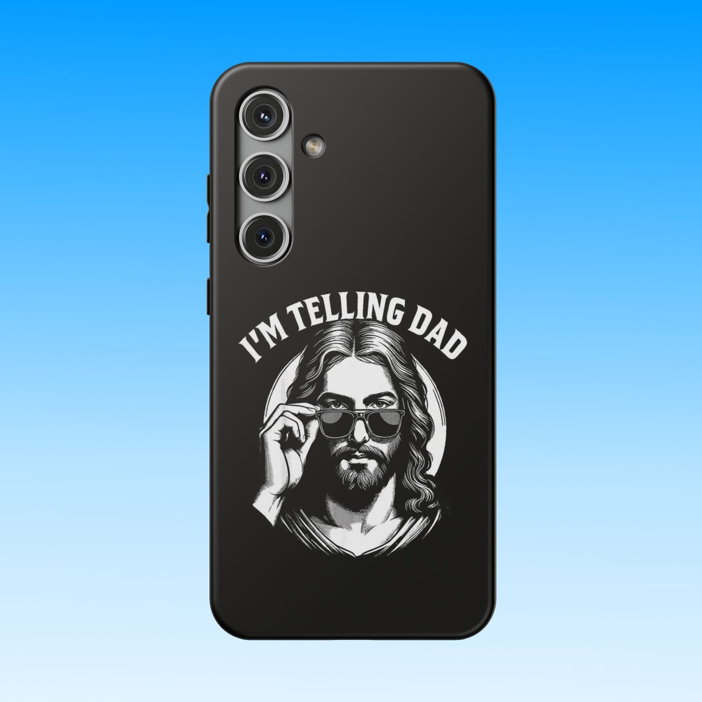 Phone Case — “I’m Telling Dad” Retro Jesus Graphic Impact-Resistant Case