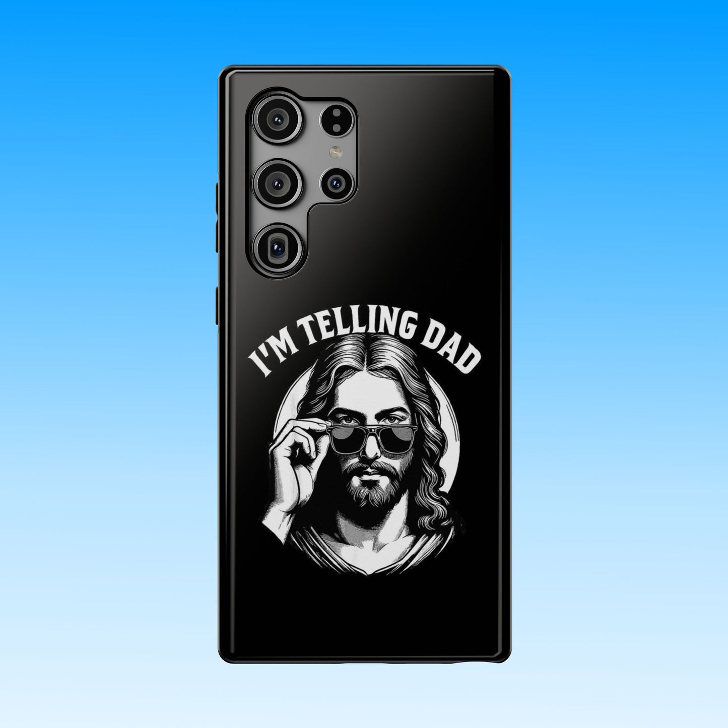 Phone Case — “I’m Telling Dad” Retro Jesus Graphic Impact-Resistant Case
