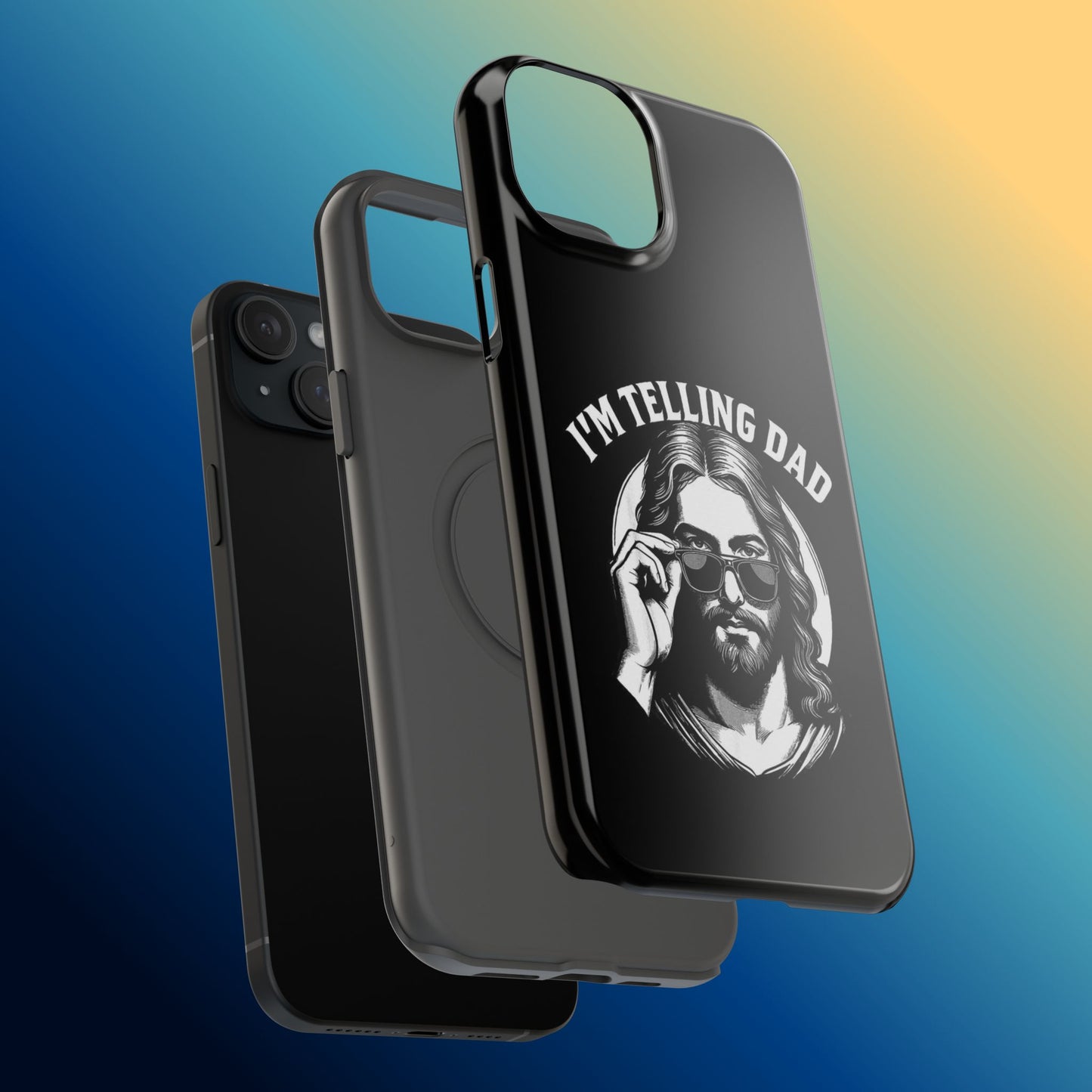 Phone Case — “I’m Telling Dad” Retro Jesus Graphic Impact-Resistant Case