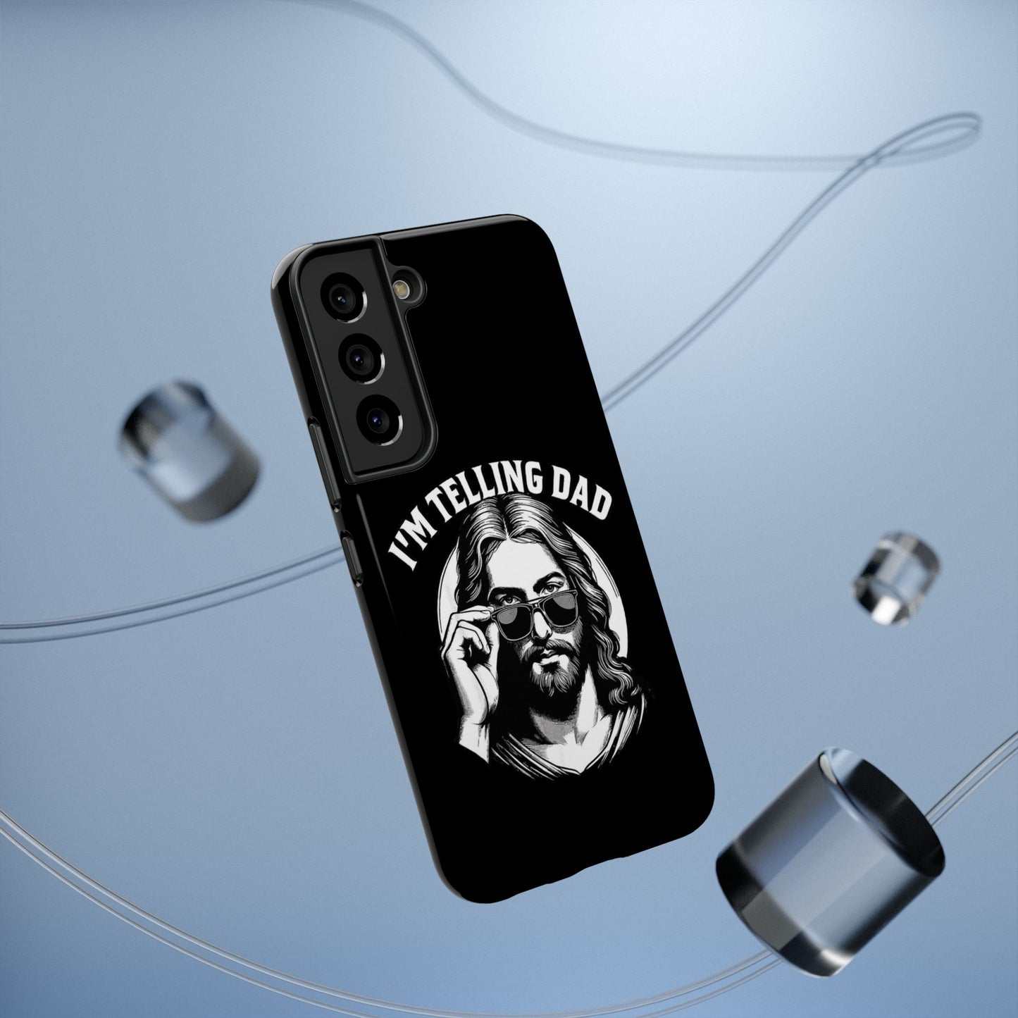 Phone Case — “I’m Telling Dad” Retro Jesus Graphic Impact-Resistant Case