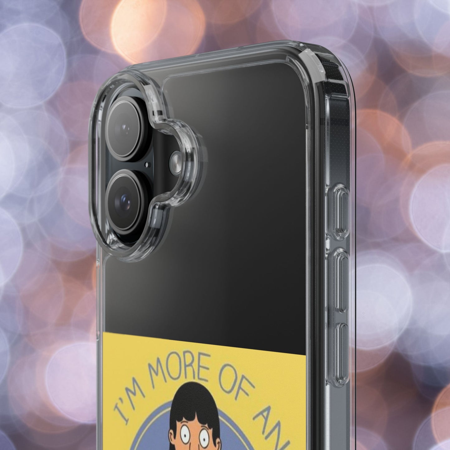 Clear Phone Case — "I'm More of an Indoor Kid" Cartoon Design