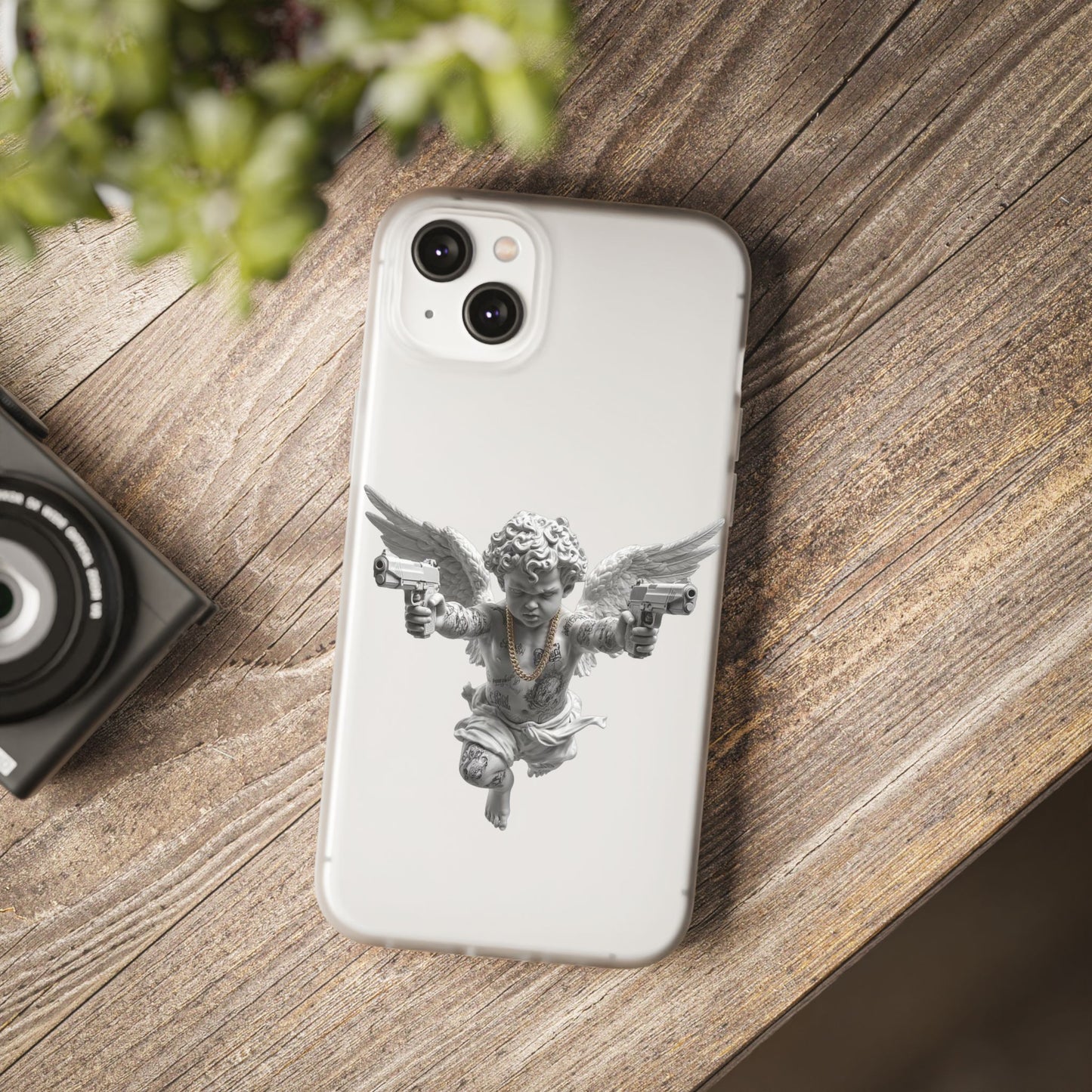 Cherub with Guns Phone Case — Edgy Angel iPhone Case