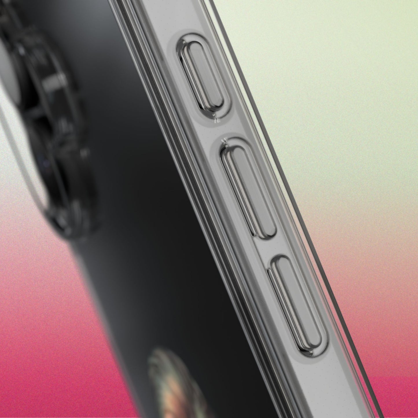 Clear Phone Case — Retro Woman Giving the Finger Graphic with “Respectfully” Text