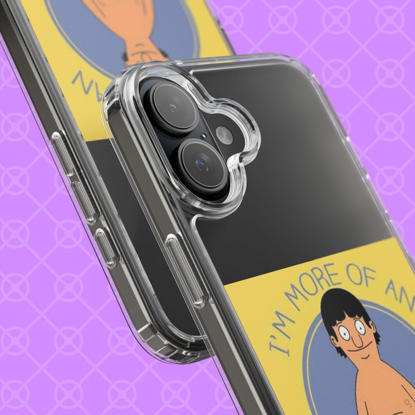 Clear Phone Case — "I'm More of an Indoor Kid" Cartoon Design