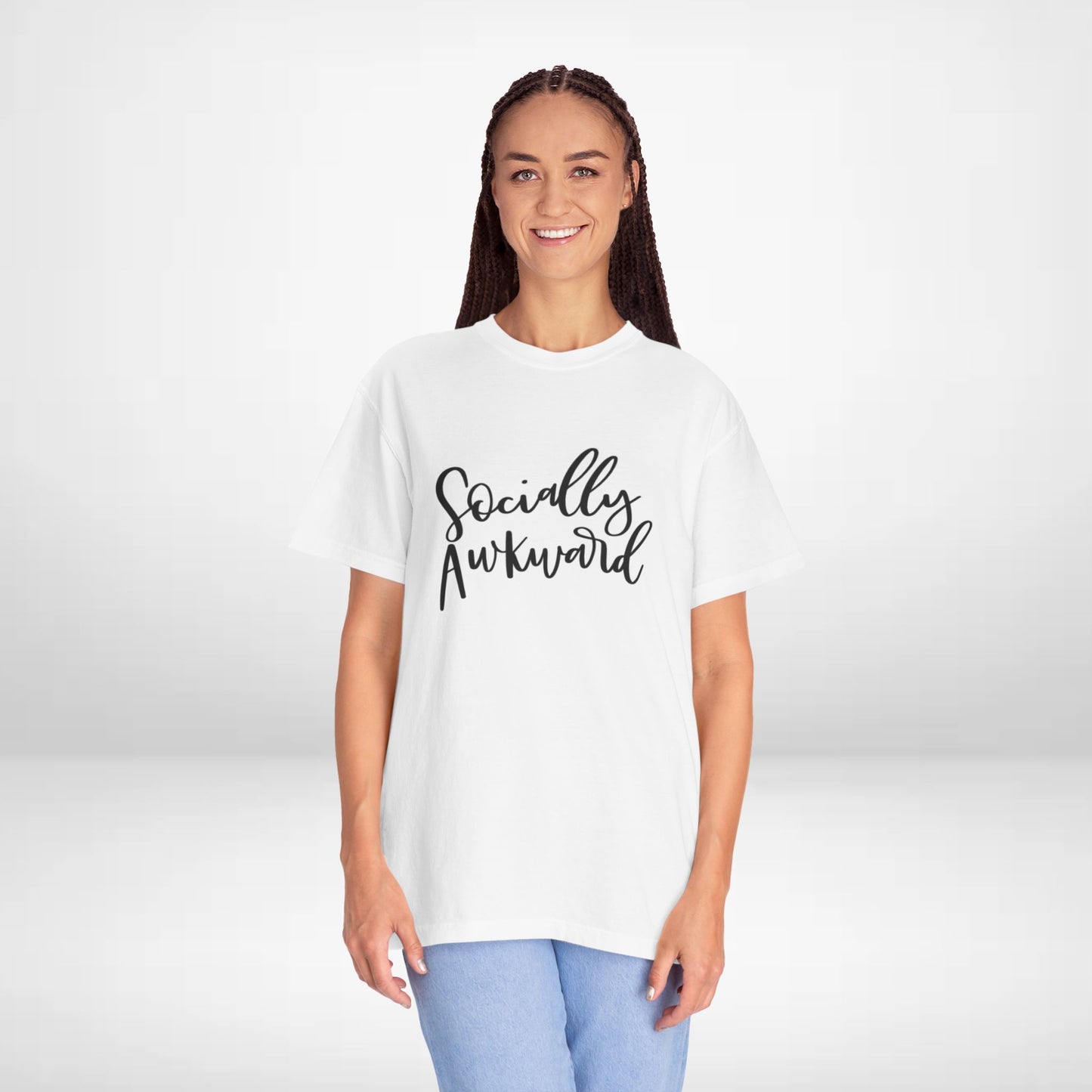 Socially Awkward Unisex Tee, Casual Wear, Gift for Introverts, Funny Shirt, Trendy Fashion