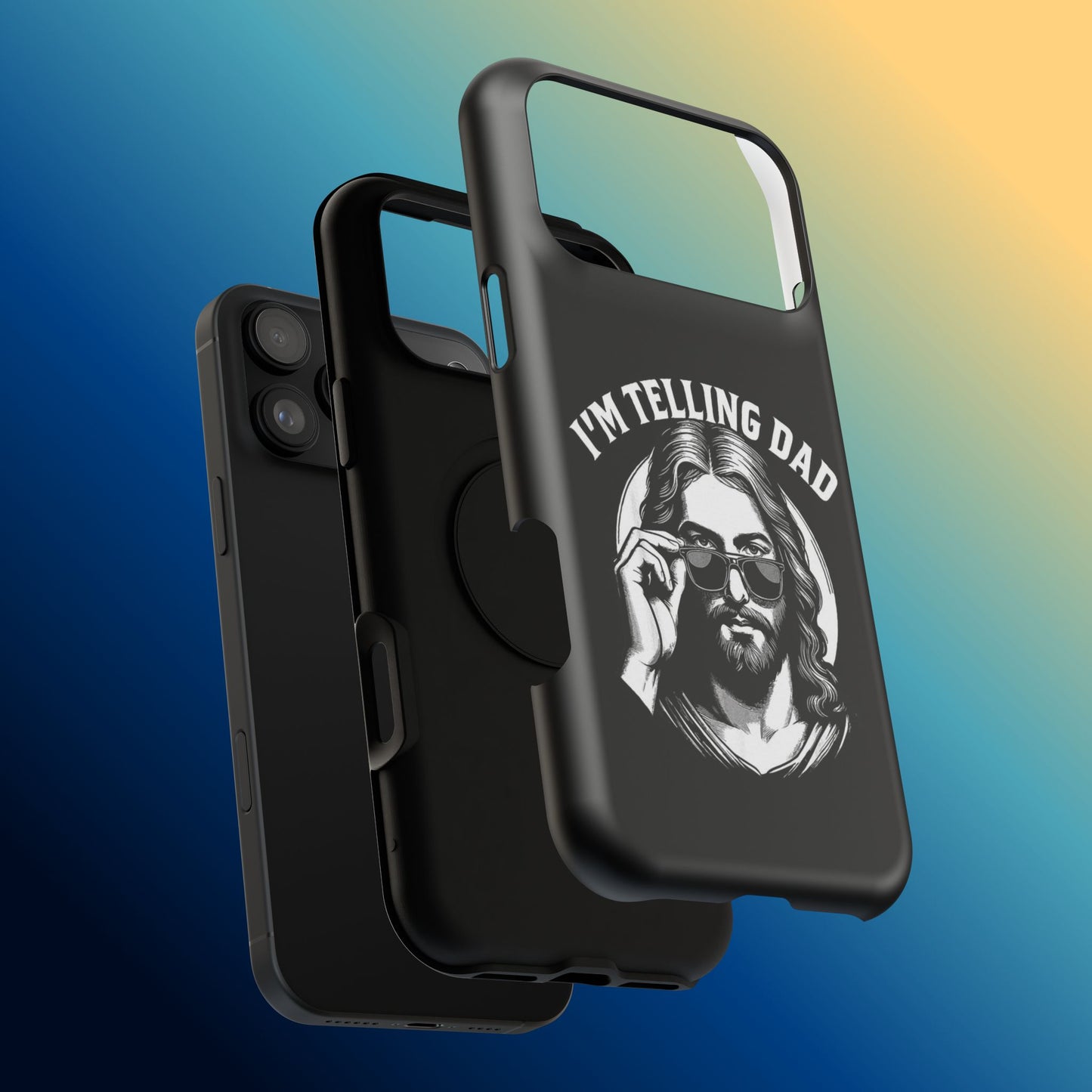 Phone Case — “I’m Telling Dad” Retro Jesus Graphic Impact-Resistant Case