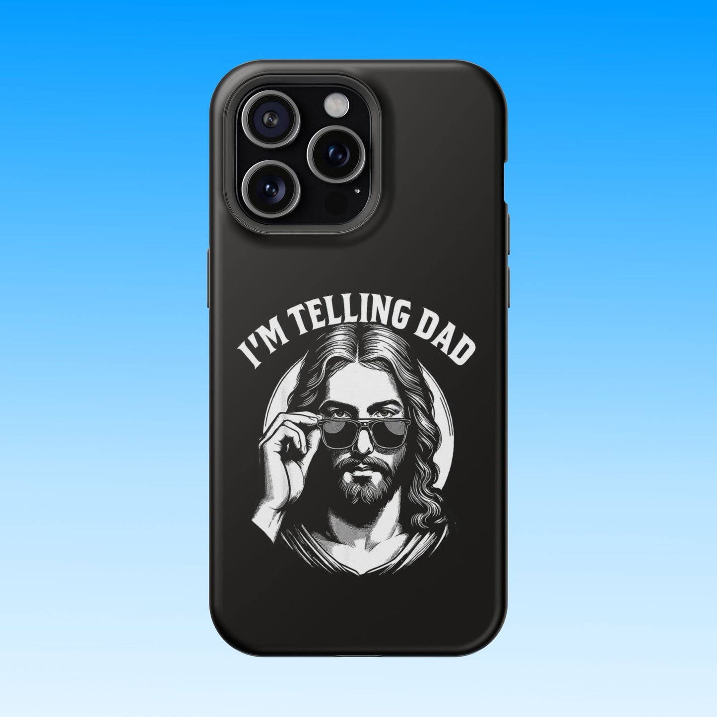Phone Case — “I’m Telling Dad” Retro Jesus Graphic Impact-Resistant Case