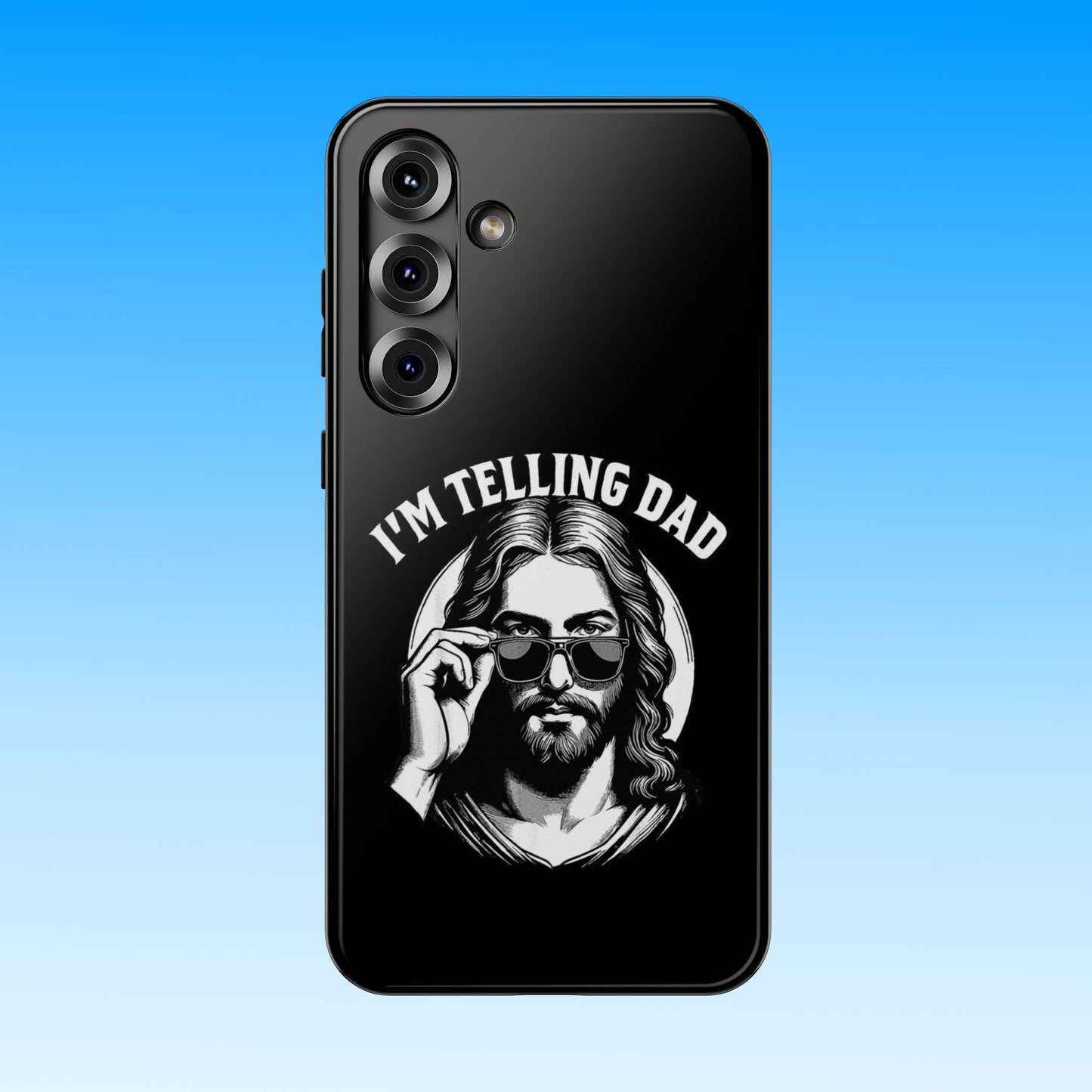 Phone Case — “I’m Telling Dad” Retro Jesus Graphic Impact-Resistant Case
