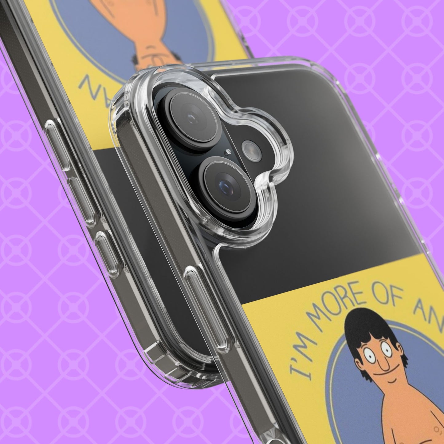 Clear Phone Case — "I'm More of an Indoor Kid" Cartoon Design