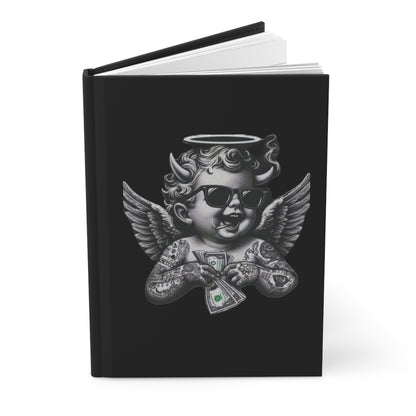 Hardcover Journal — ‘Get Money’ Tattooed Cherub Design