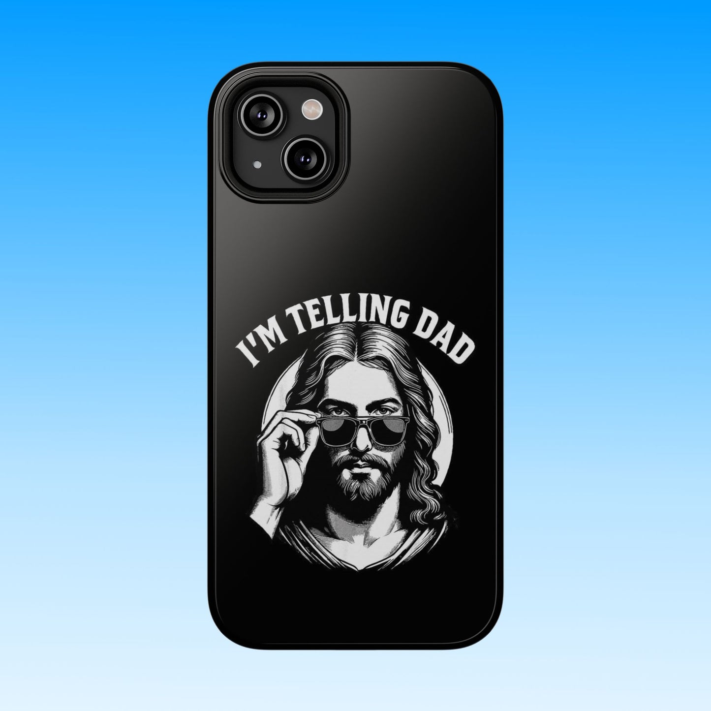 Phone Case — “I’m Telling Dad” Retro Jesus Graphic Impact-Resistant Case