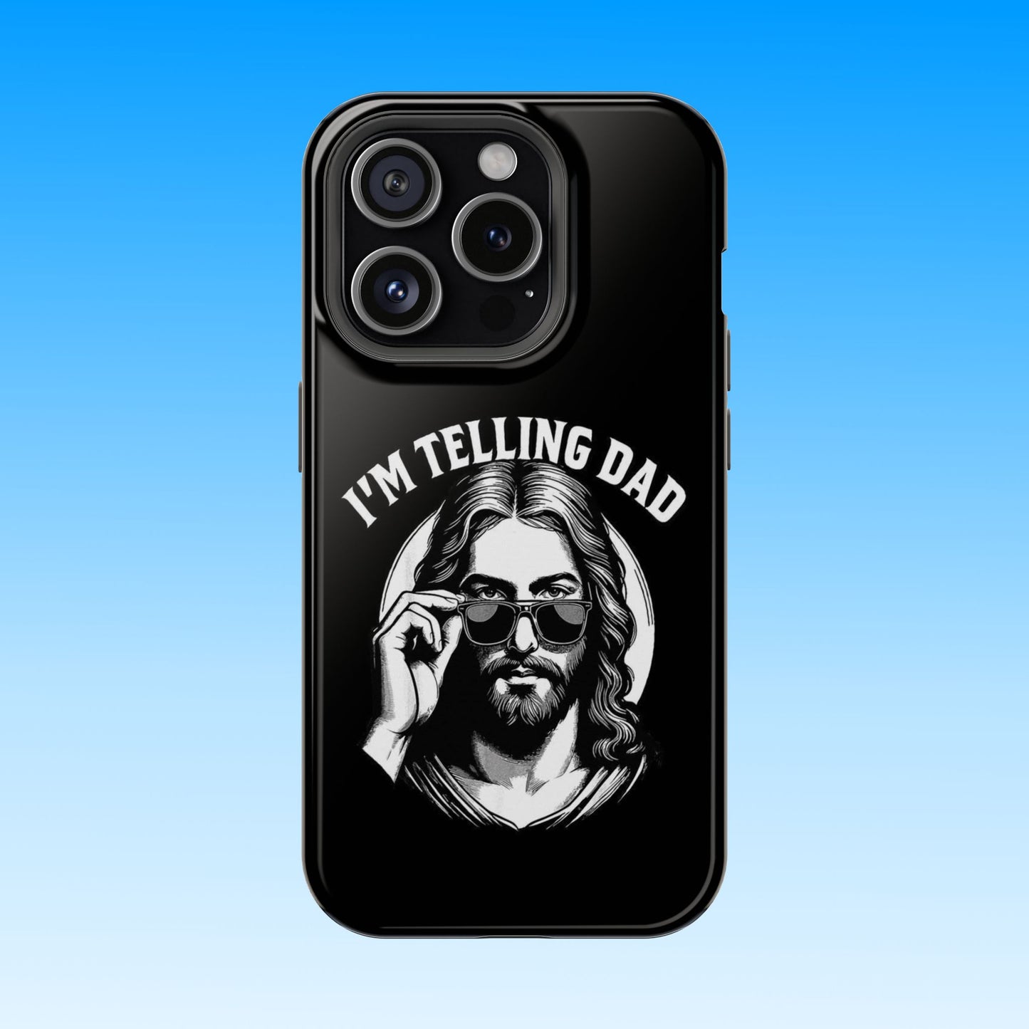 Phone Case — “I’m Telling Dad” Retro Jesus Graphic Impact-Resistant Case