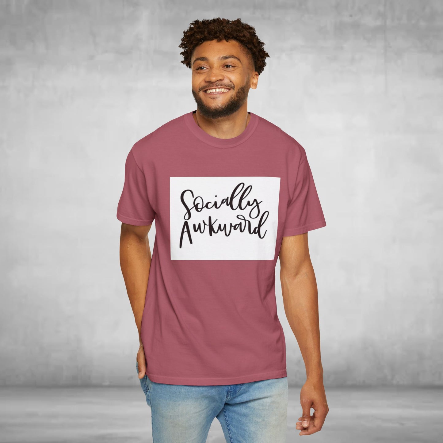 Socially Awkward Unisex Tee, Casual Wear, Gift for Introverts, Funny Shirt, Trendy Fashion