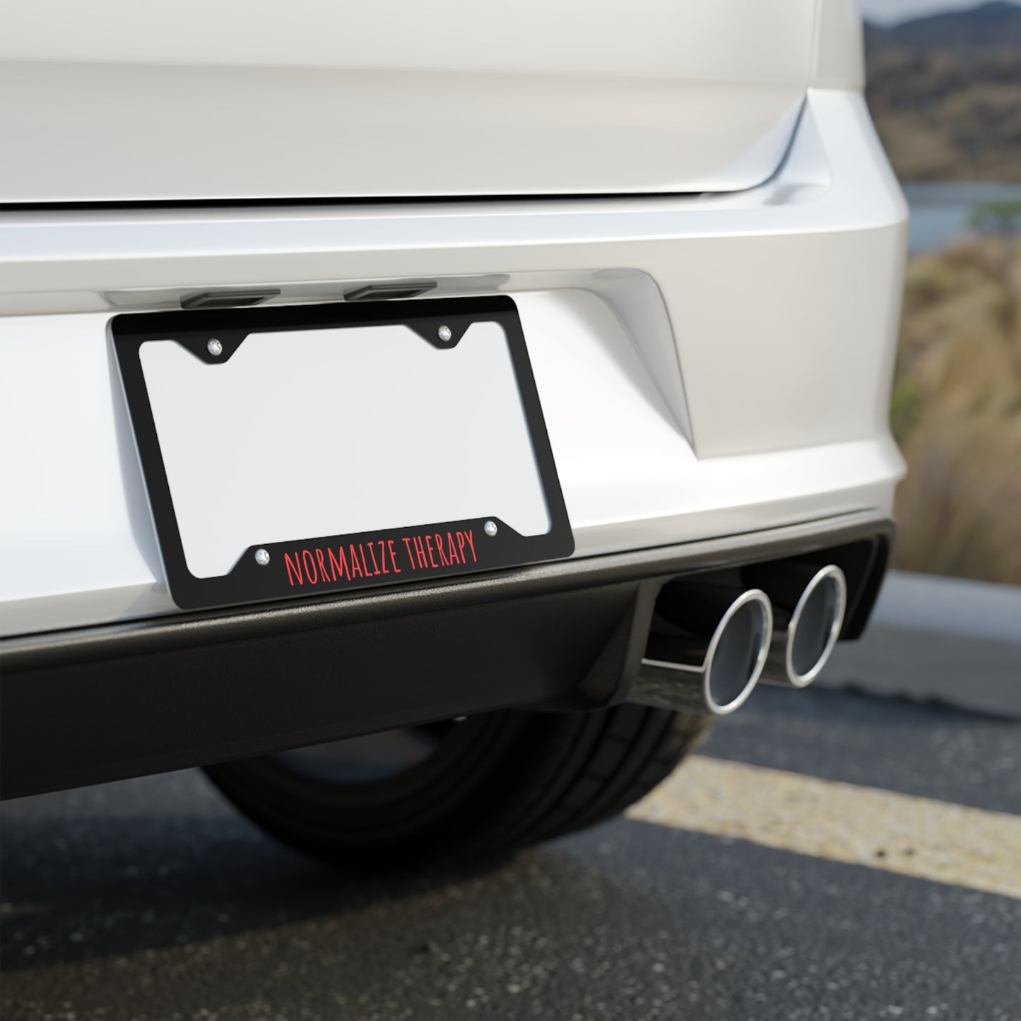 Normalize Therapy Metal License Plate Frame — Mental Health Awareness Car Accessory