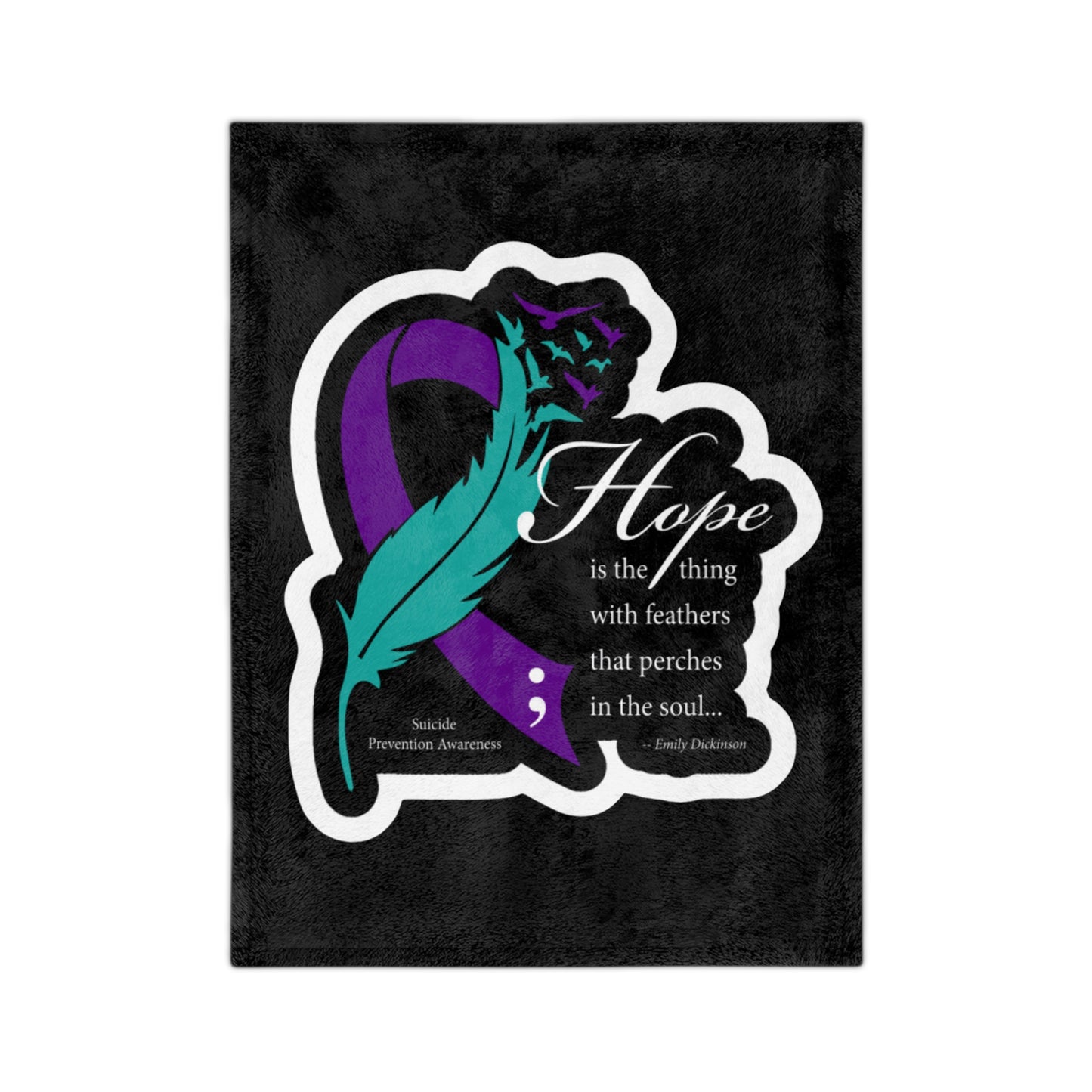 Emily Dickinson Hope Quote Velveteen Microfiber Blanket — Cozy Literary Throw for Readers & Gift Giving