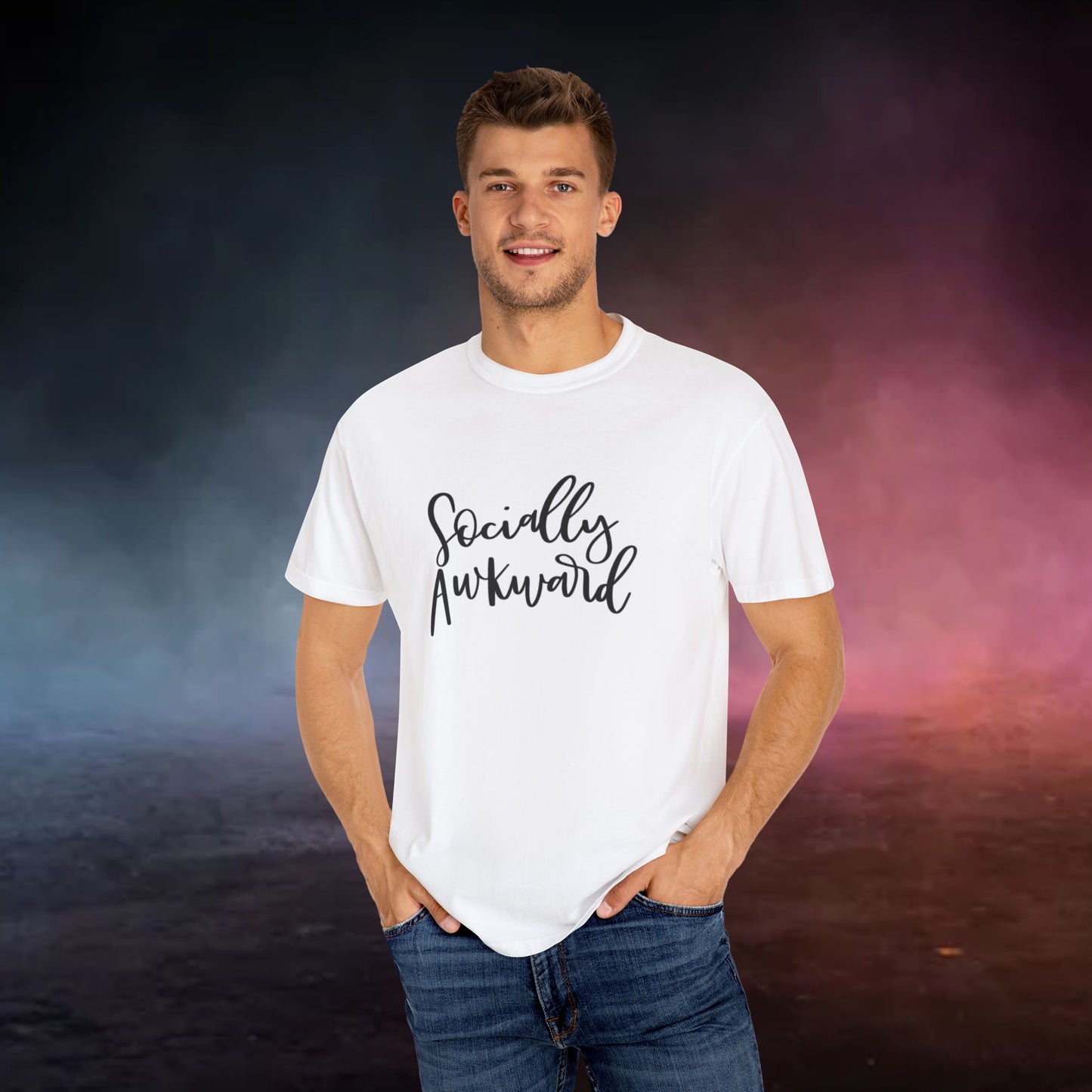 Socially Awkward Unisex Tee, Casual Wear, Gift for Introverts, Funny Shirt, Trendy Fashion