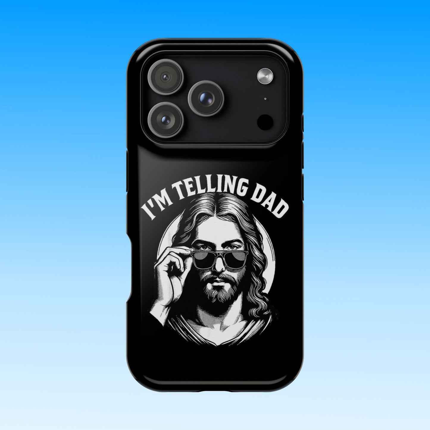 Phone Case — “I’m Telling Dad” Retro Jesus Graphic Impact-Resistant Case